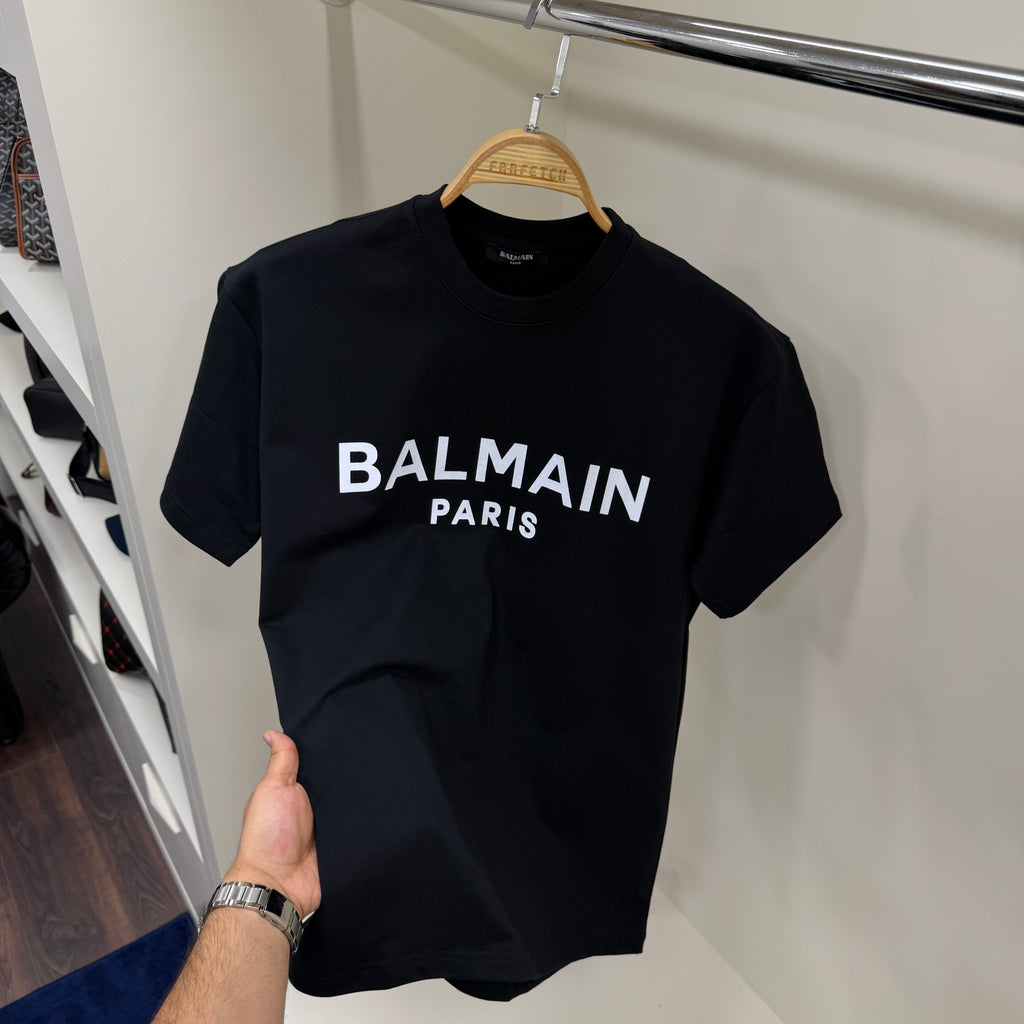 Balmain  Baskı Siyah T-shirt