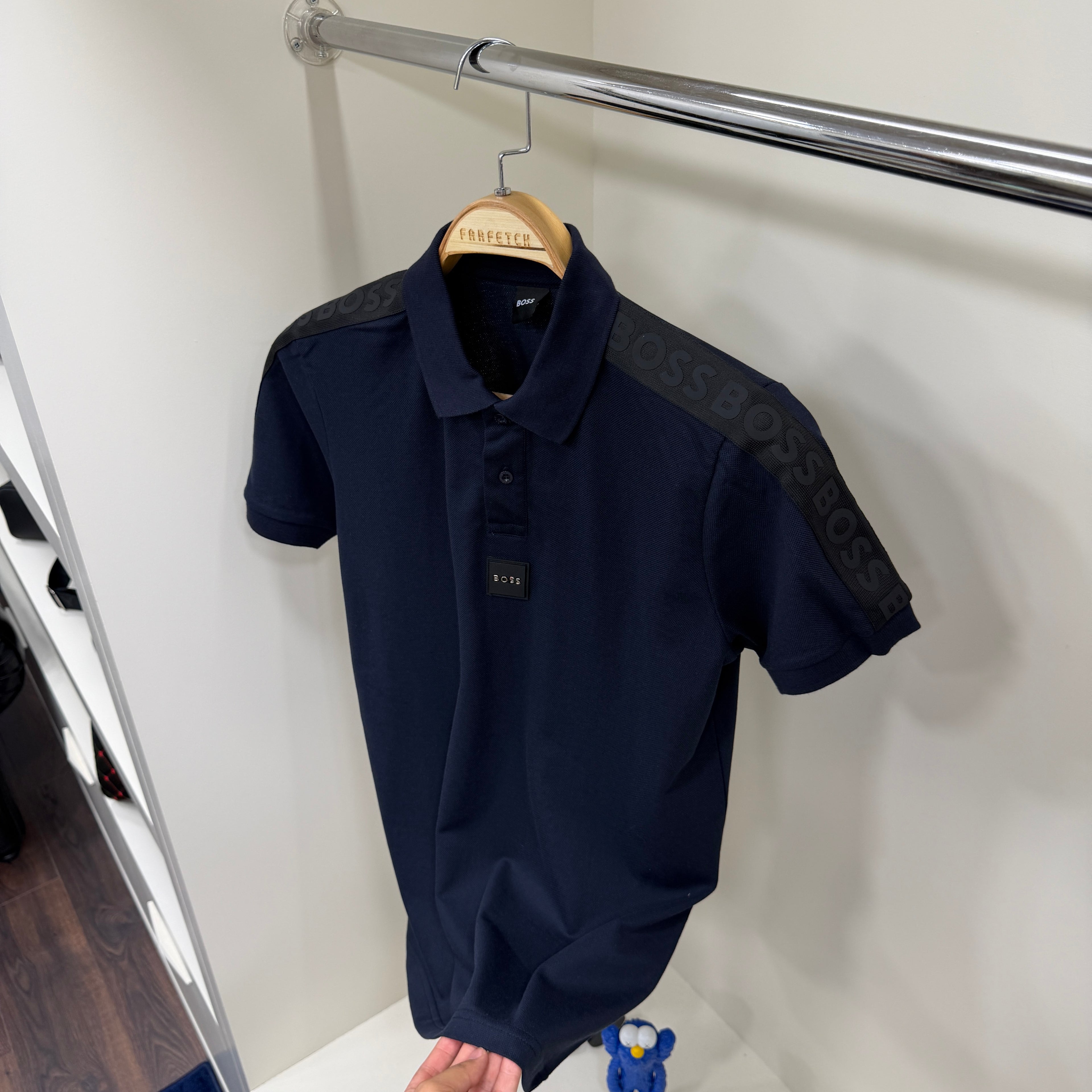Hugo Boos Göğüs Detay Lacivert Polo Yaka Tshirt