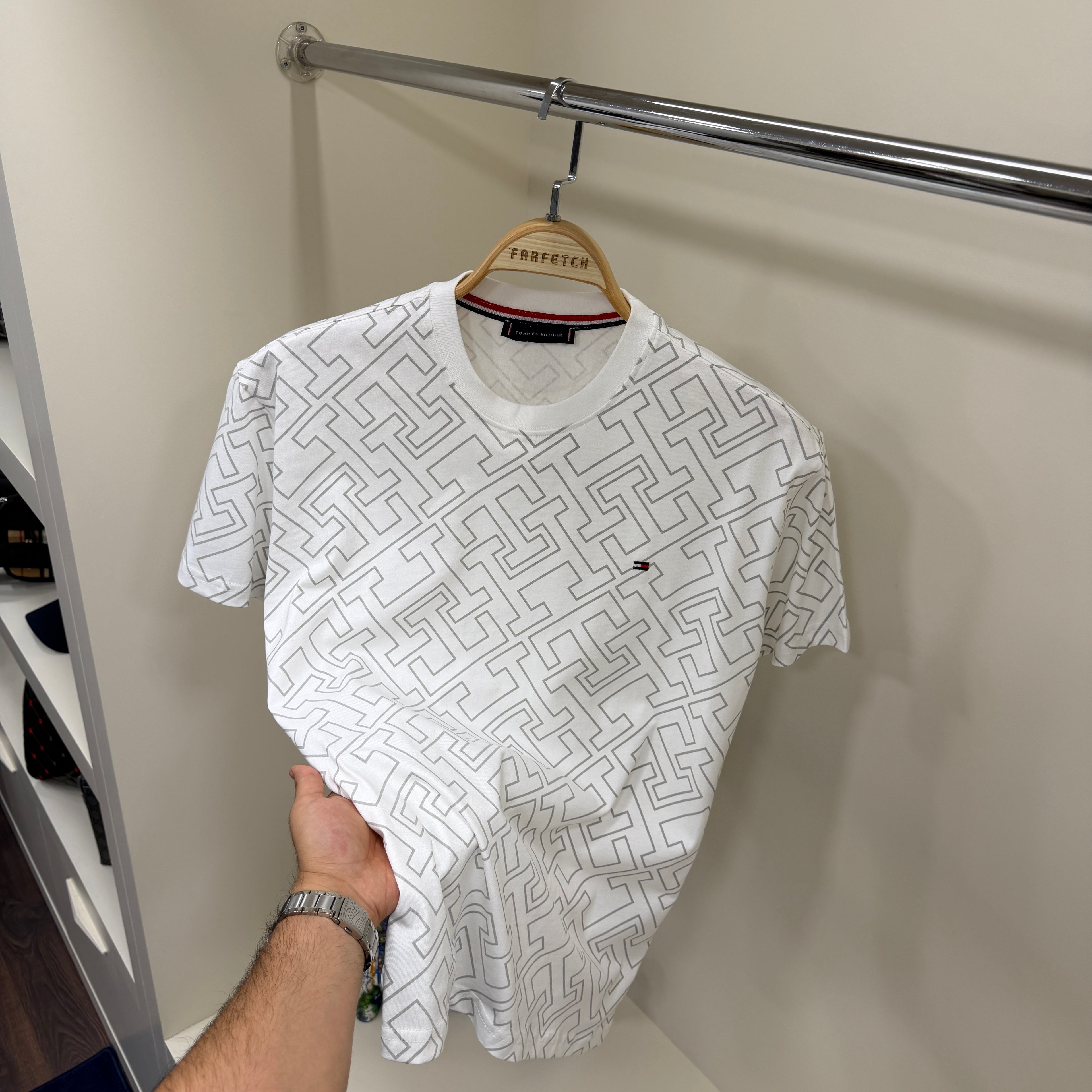 Tommy Hilfiger Full Baskı Beyaz T-shirt