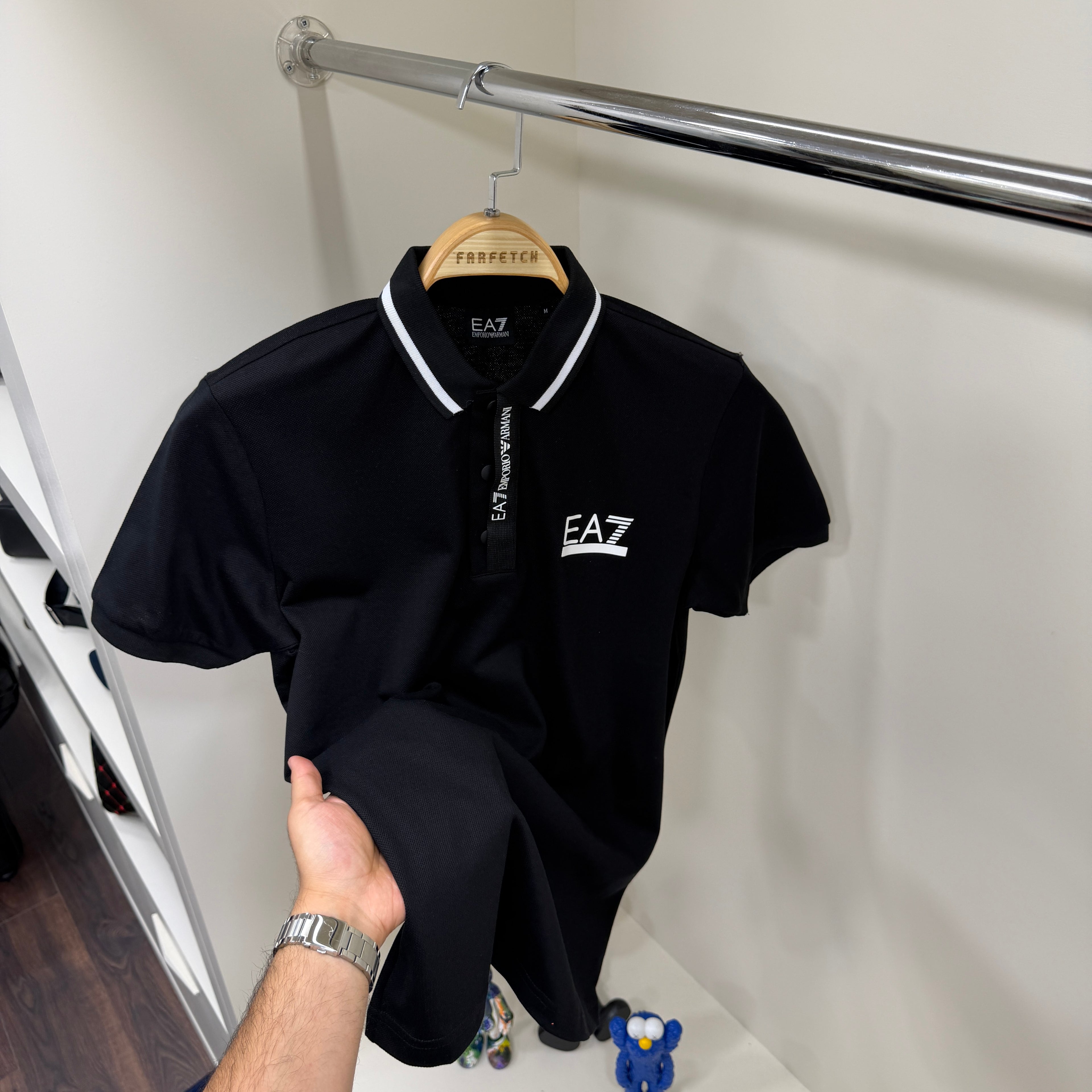 Emporio Armani EA7 Siyah Polo Yaka Tshirt