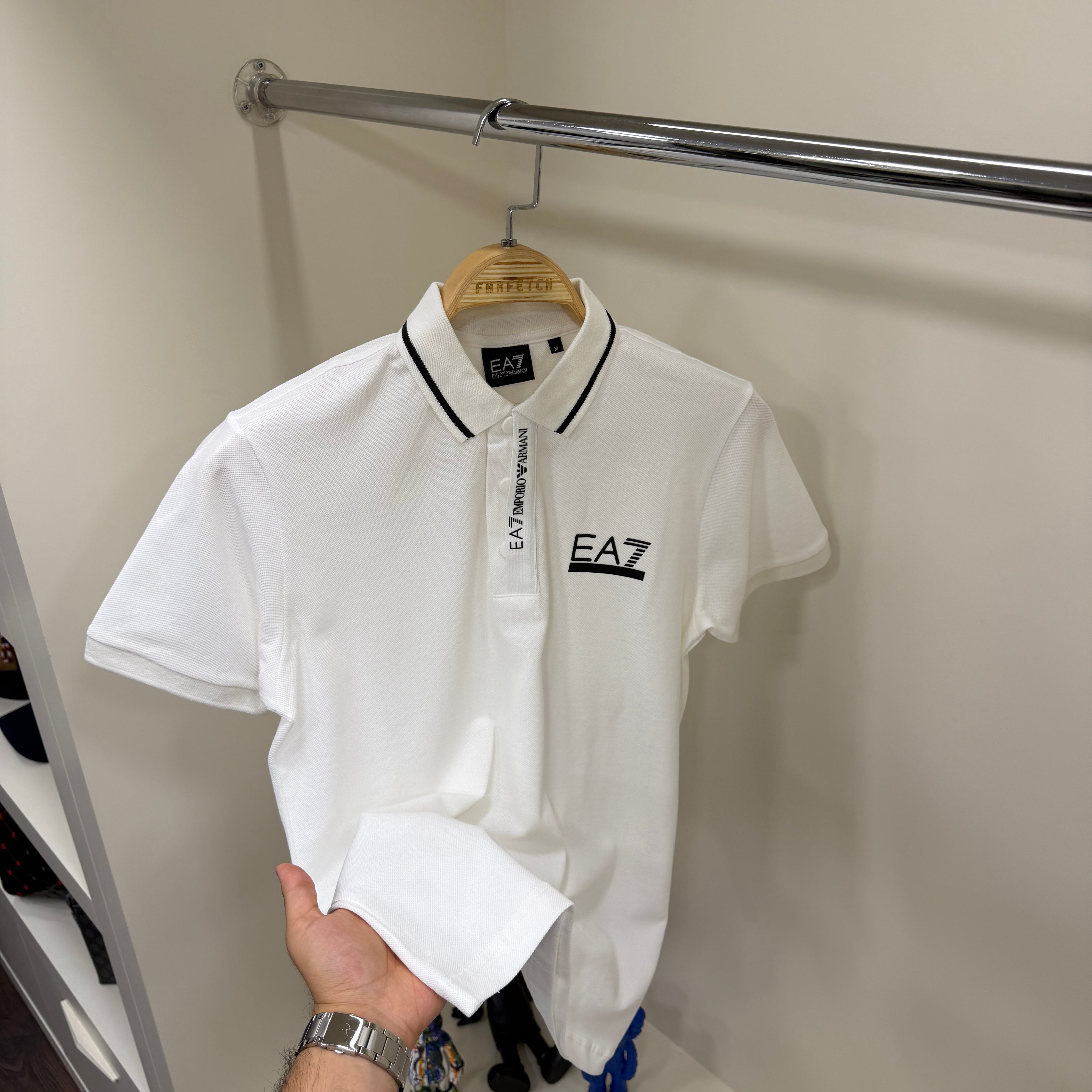 Emporio Armani Beyaz Polo Yaka Tshirt