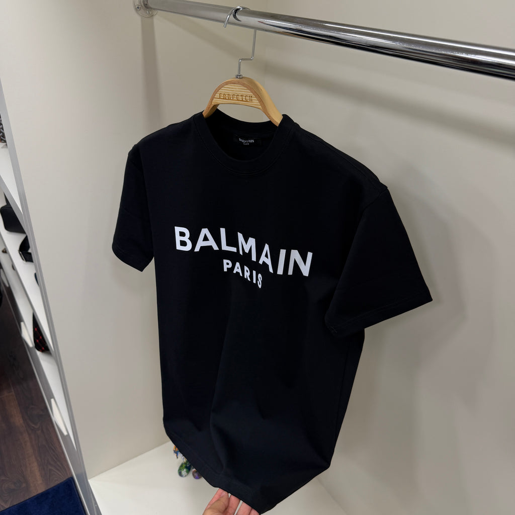 Balmain  Baskı Siyah T-shirt
