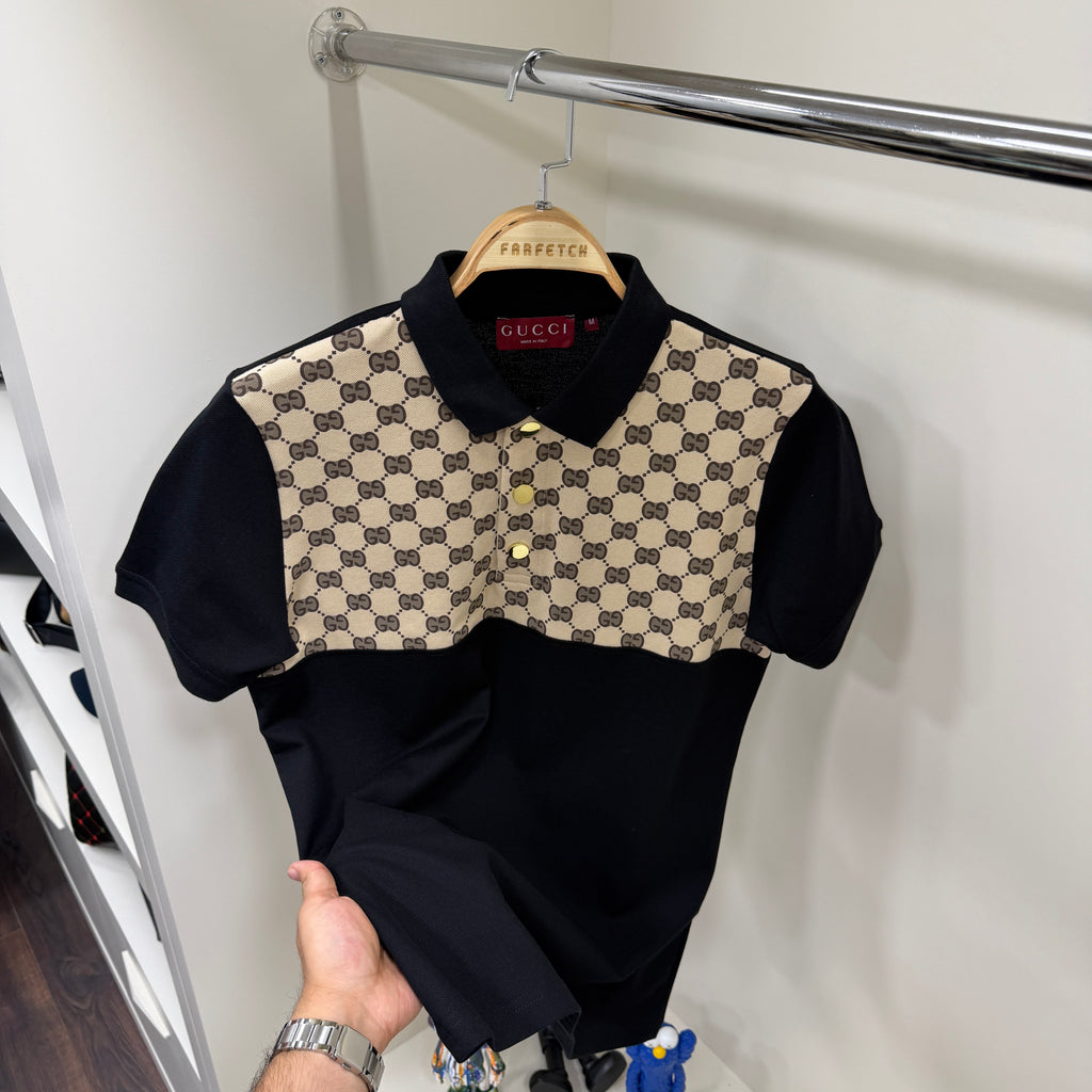 Gucci Sınırlı Sayıda Siyah Polo Yaka Tshirt