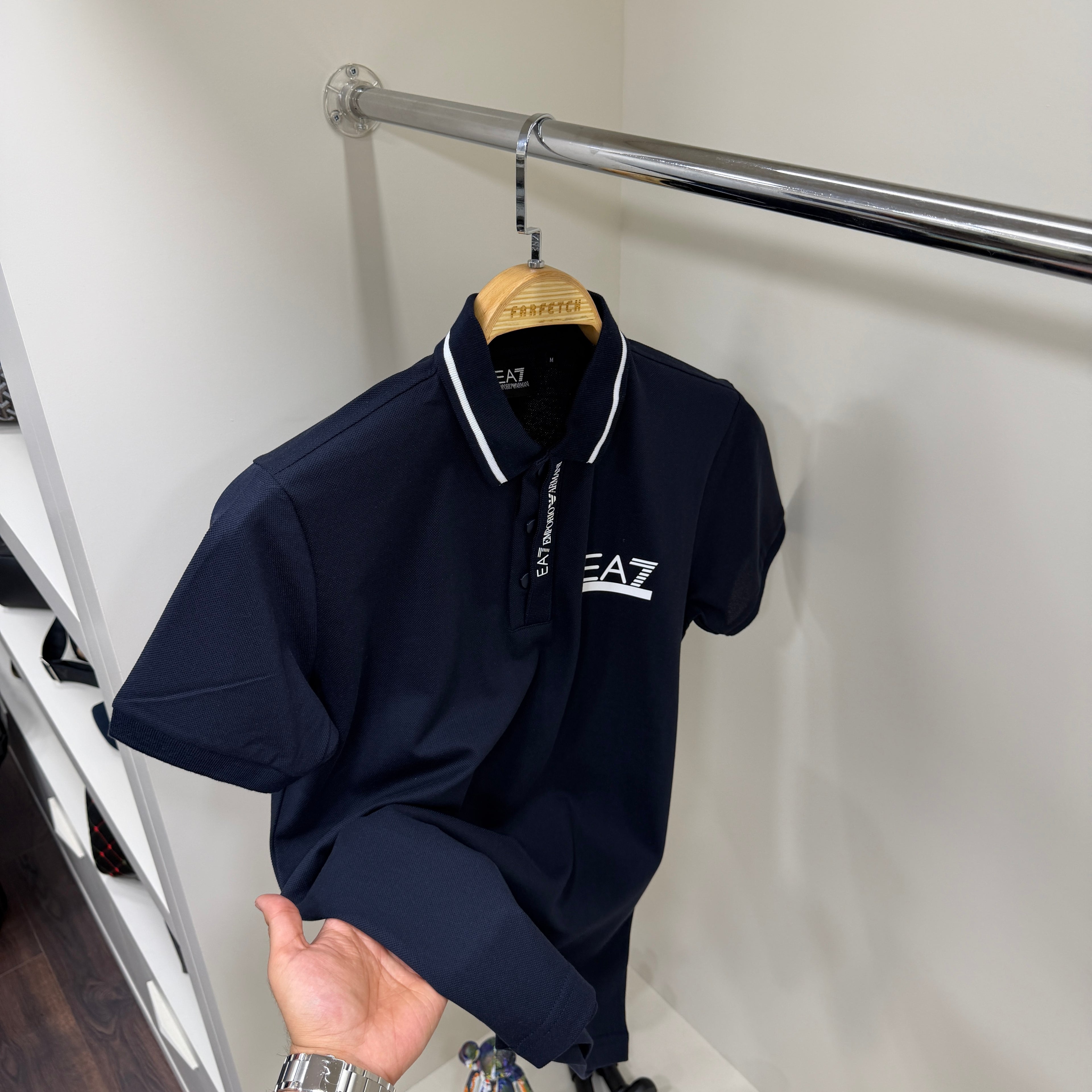 Emporio Armani EA7 Lacivert Polo Yaka Tshirt