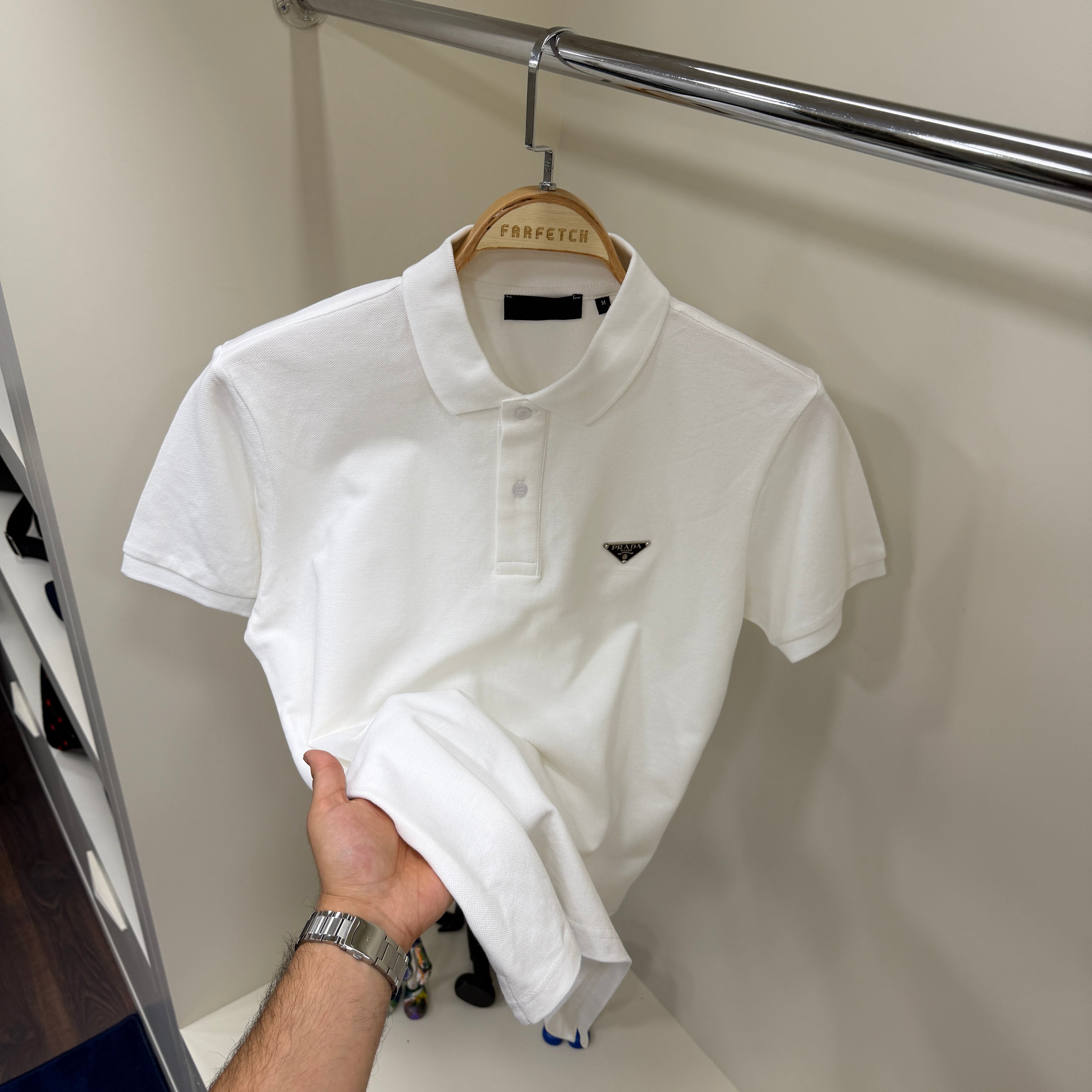 Prada Beyaz Polo Yaka Tshirt