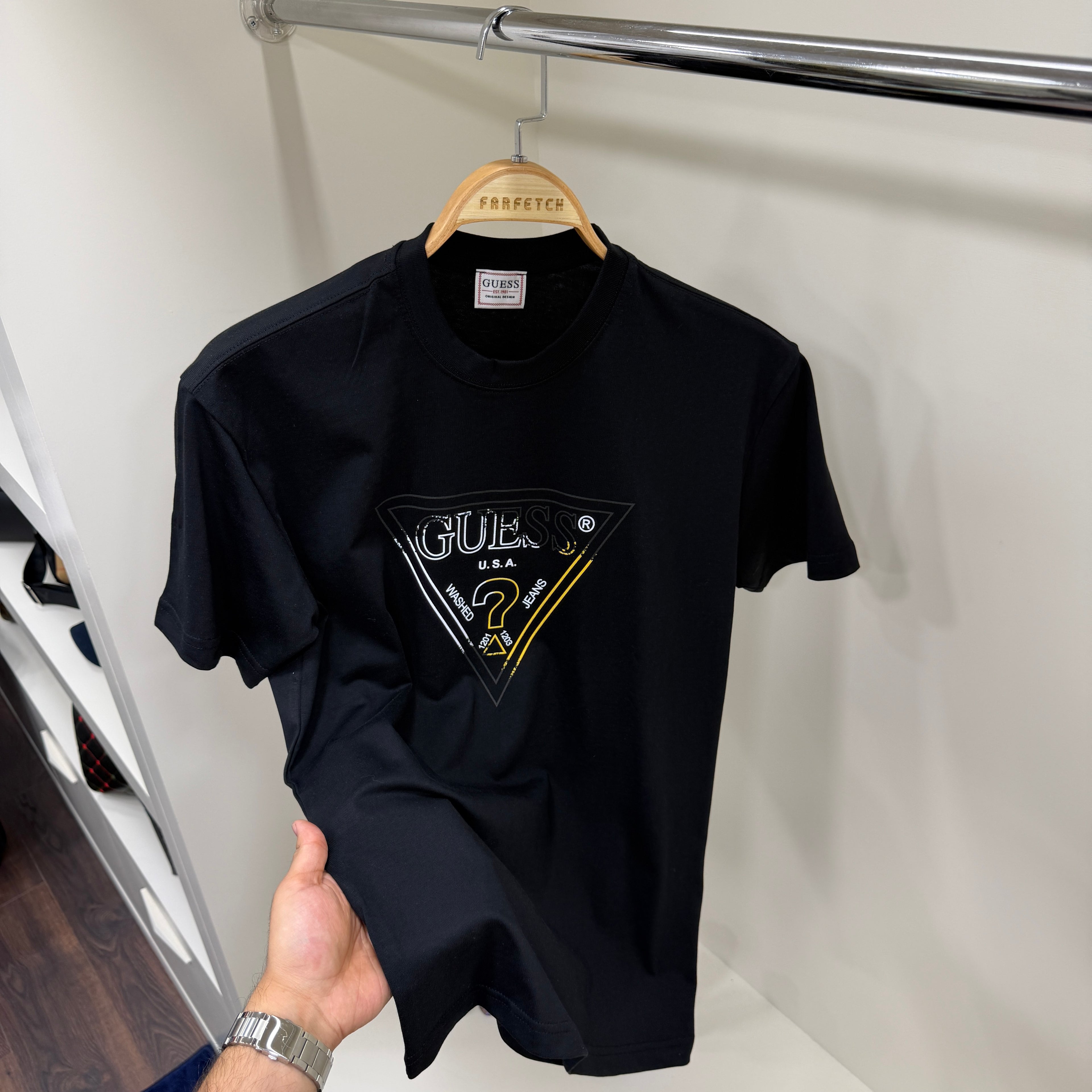 Guess Baskı  Siyah T-shirt