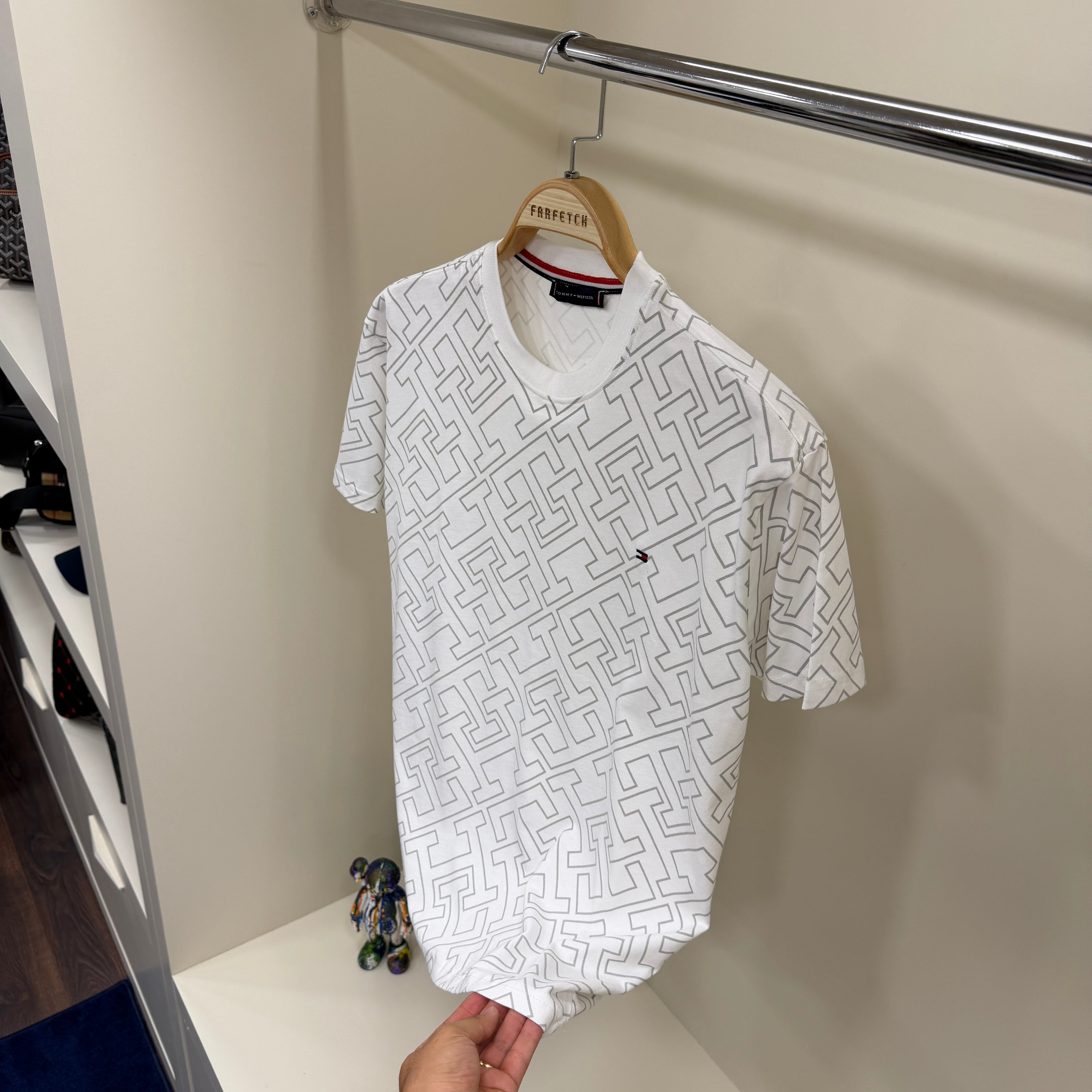 Tommy Hilfiger Full Baskı Beyaz T-shirt