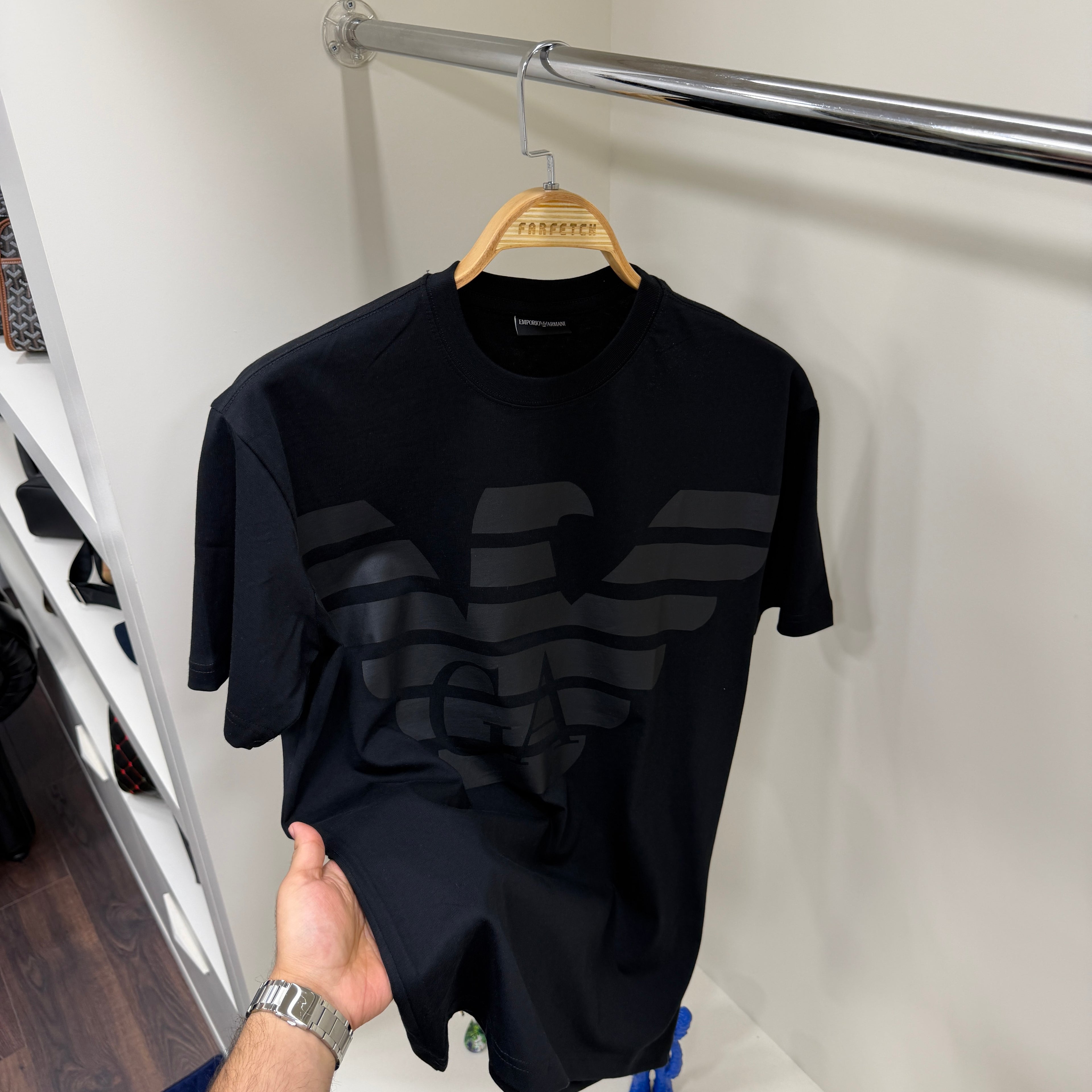 Emporio Armani Baskı Siyah T-shirt