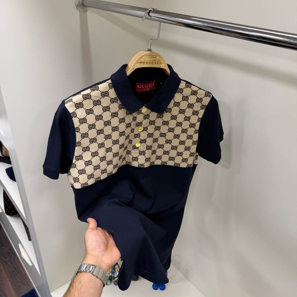 Gucci Sınırlı Sayıda Lacivert Polo Yaka Tshirt