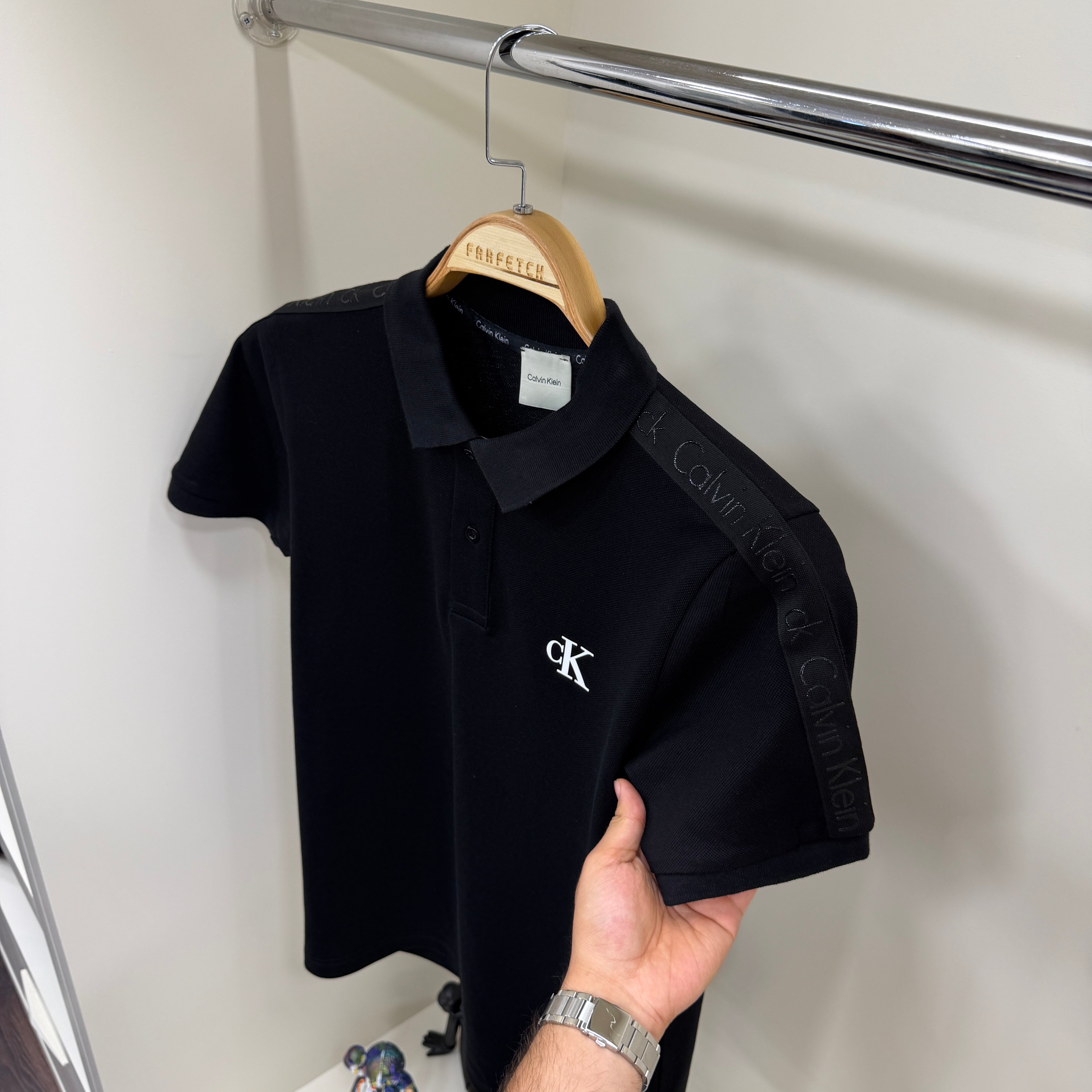 Calvin Klein Omuz Detay Polo Yaka Tshirt