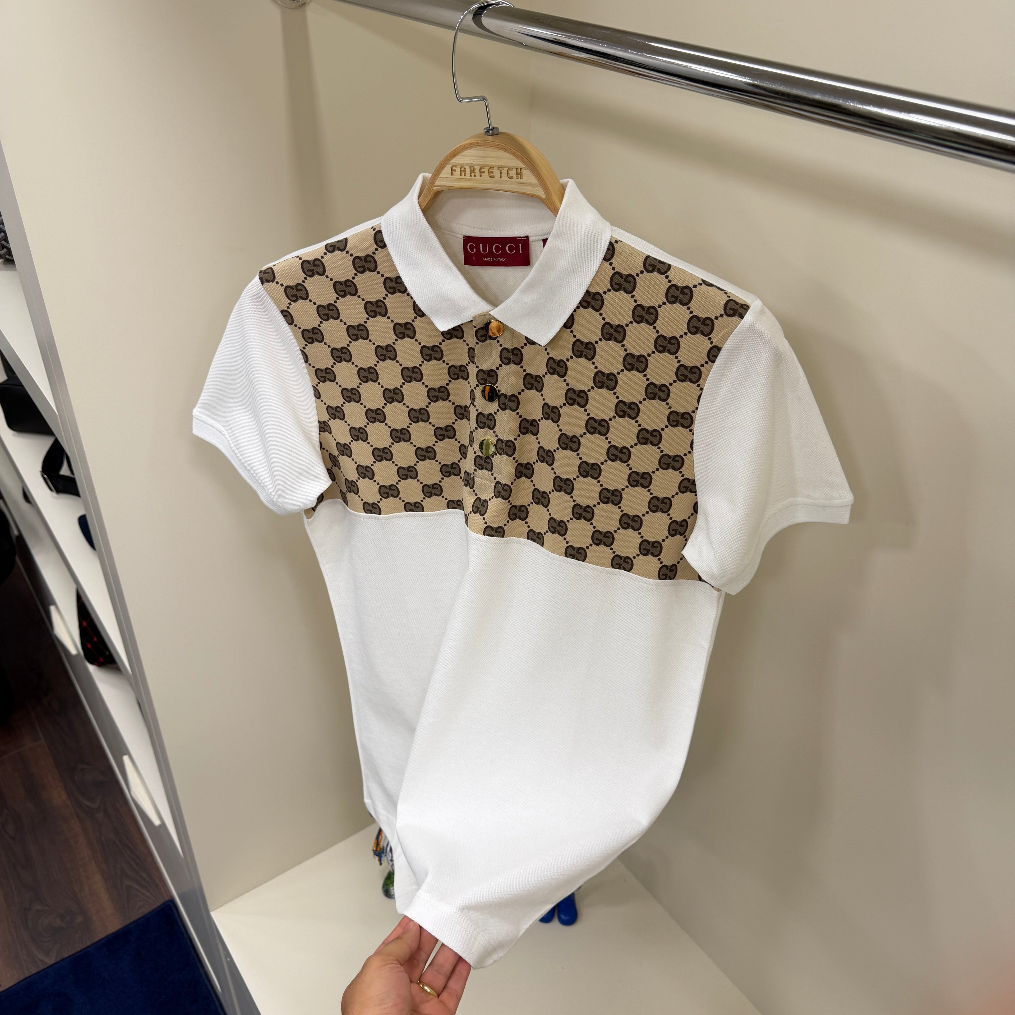 Gucci Beyaz  Polo Yaka Tshirt