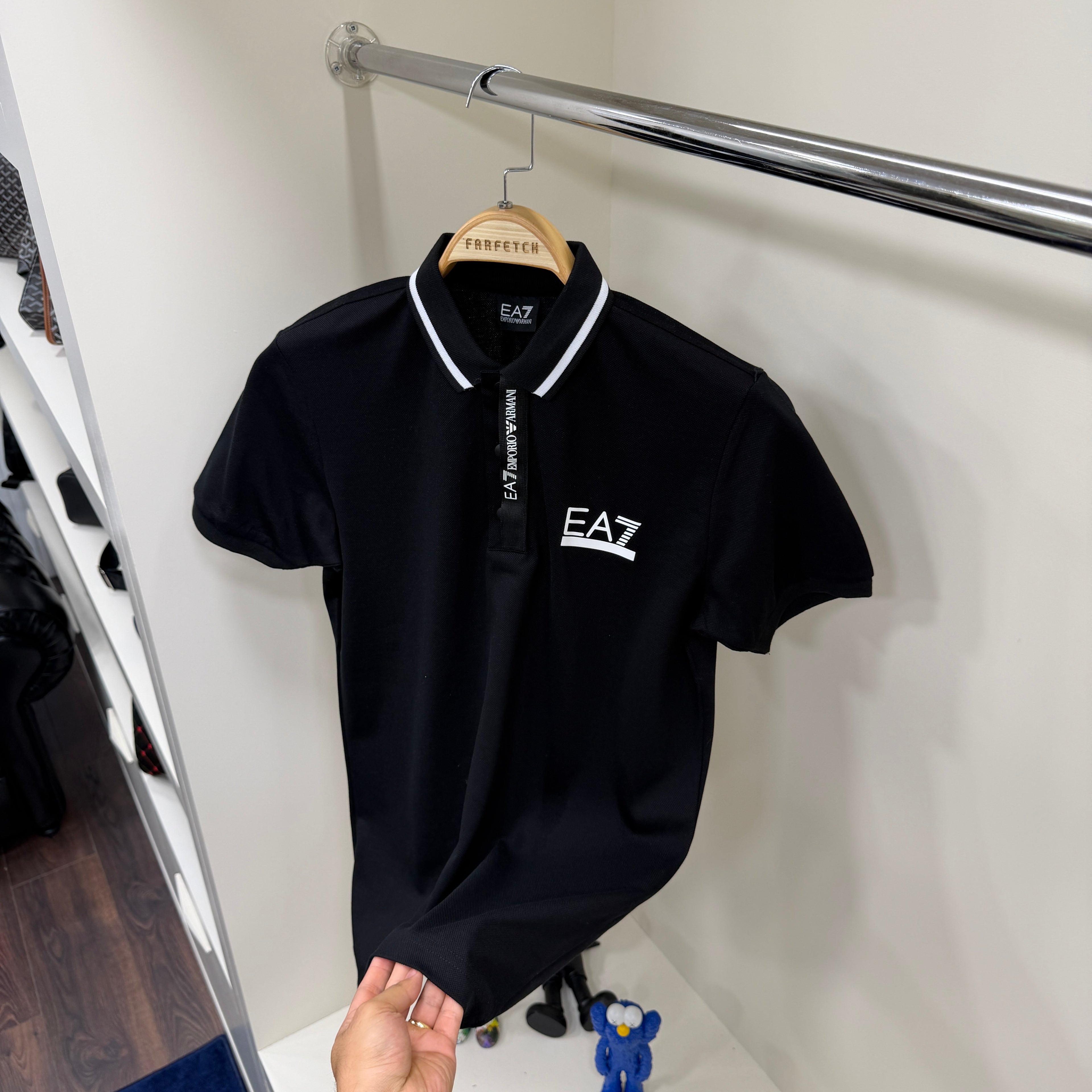 Emporio Armani EA7 Siyah Polo Yaka Tshirt