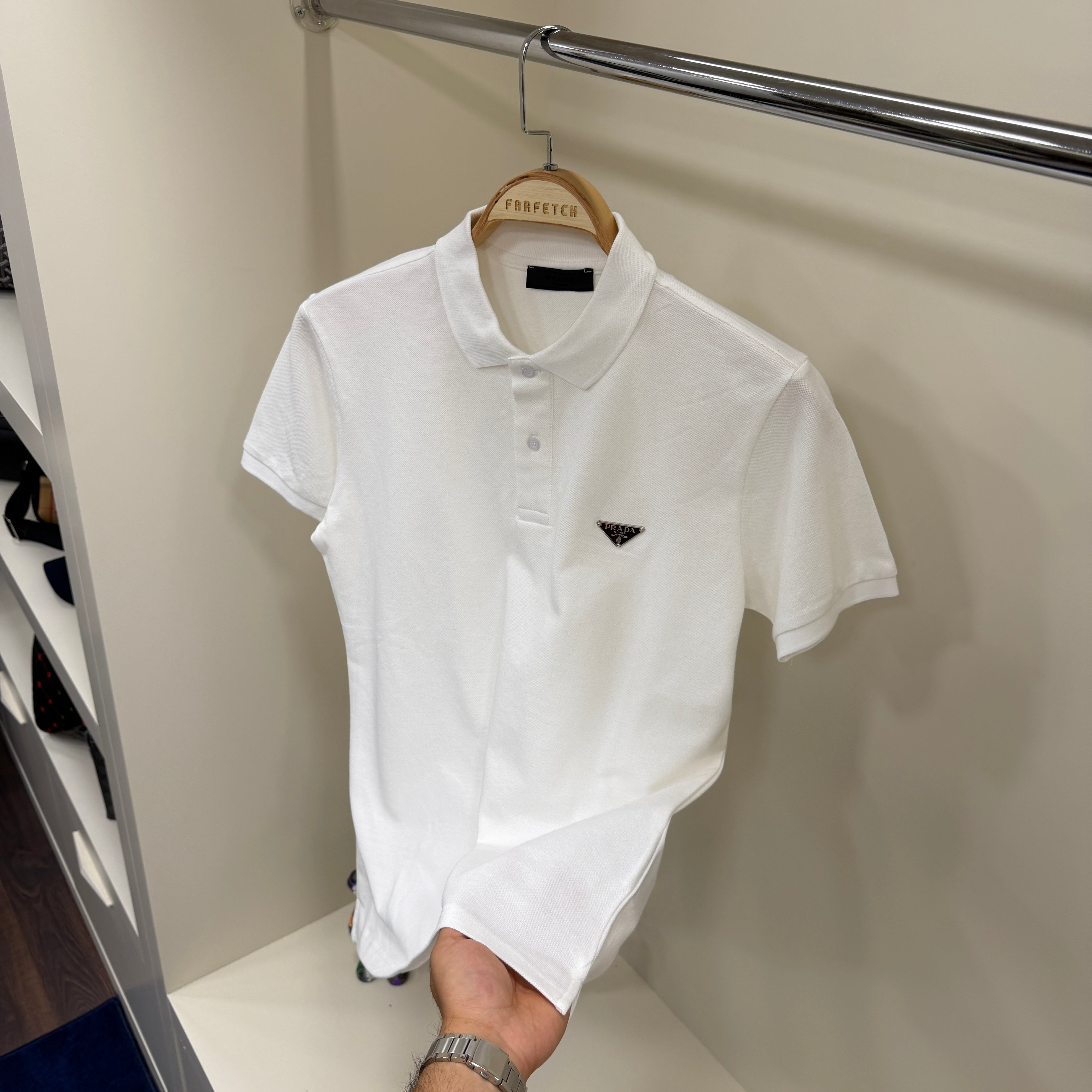 Prada Beyaz Polo Yaka Tshirt
