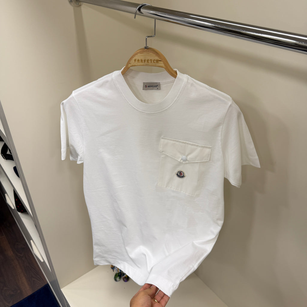 Moncler Beyaz Cepli  T-shirt