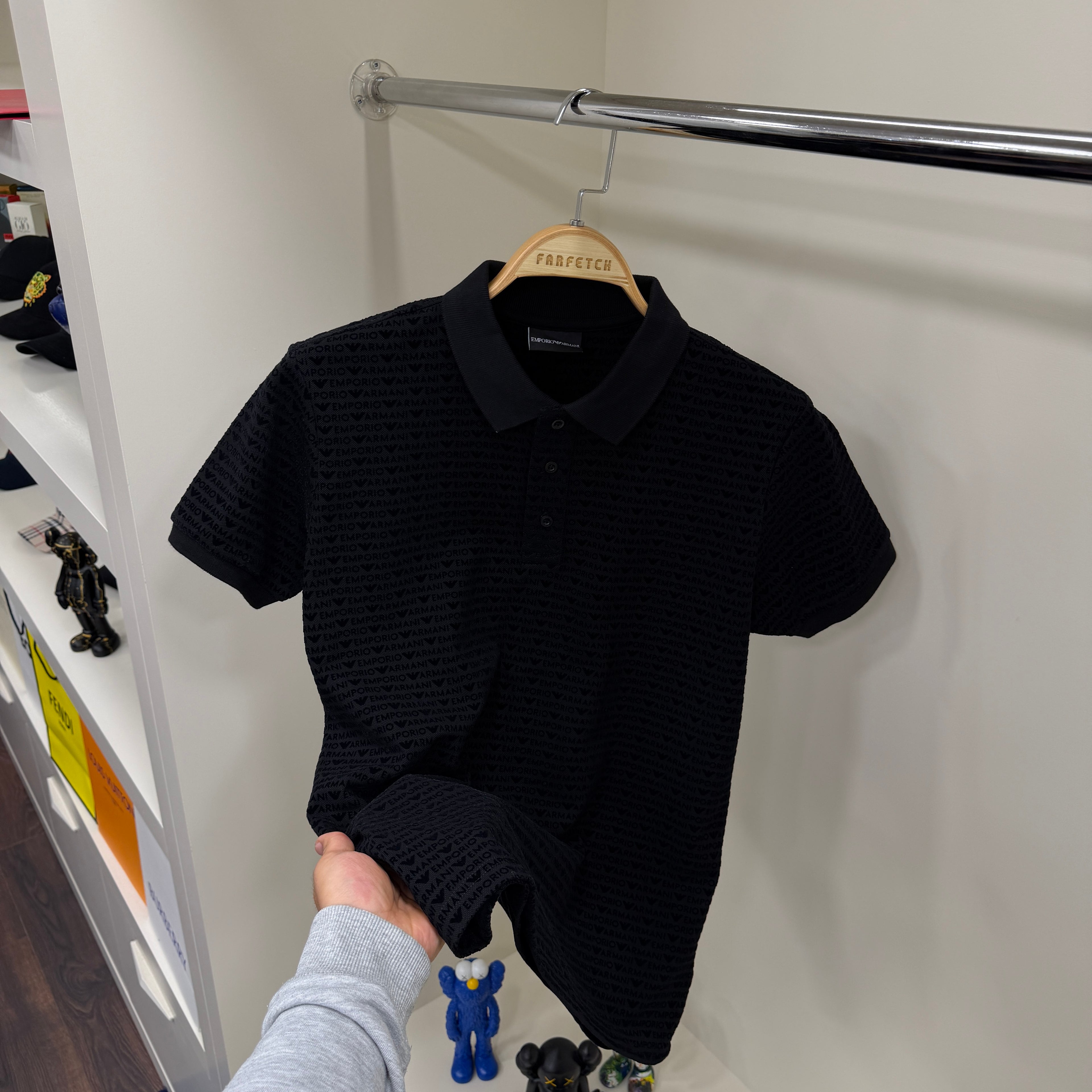Emporio Armani Flok Siyah Polo Yaka Tshirt