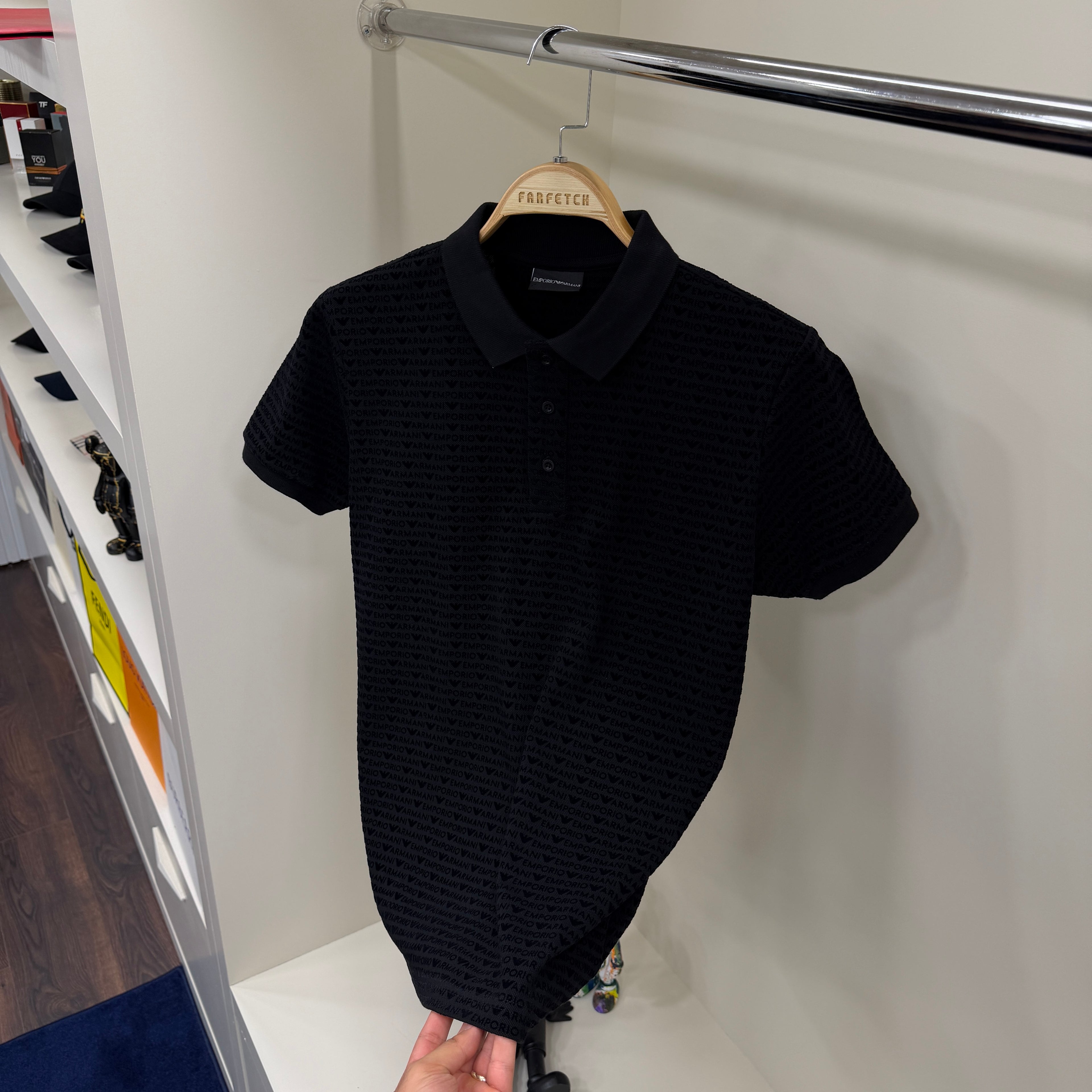 Emporio Armani Flok Siyah Polo Yaka Tshirt