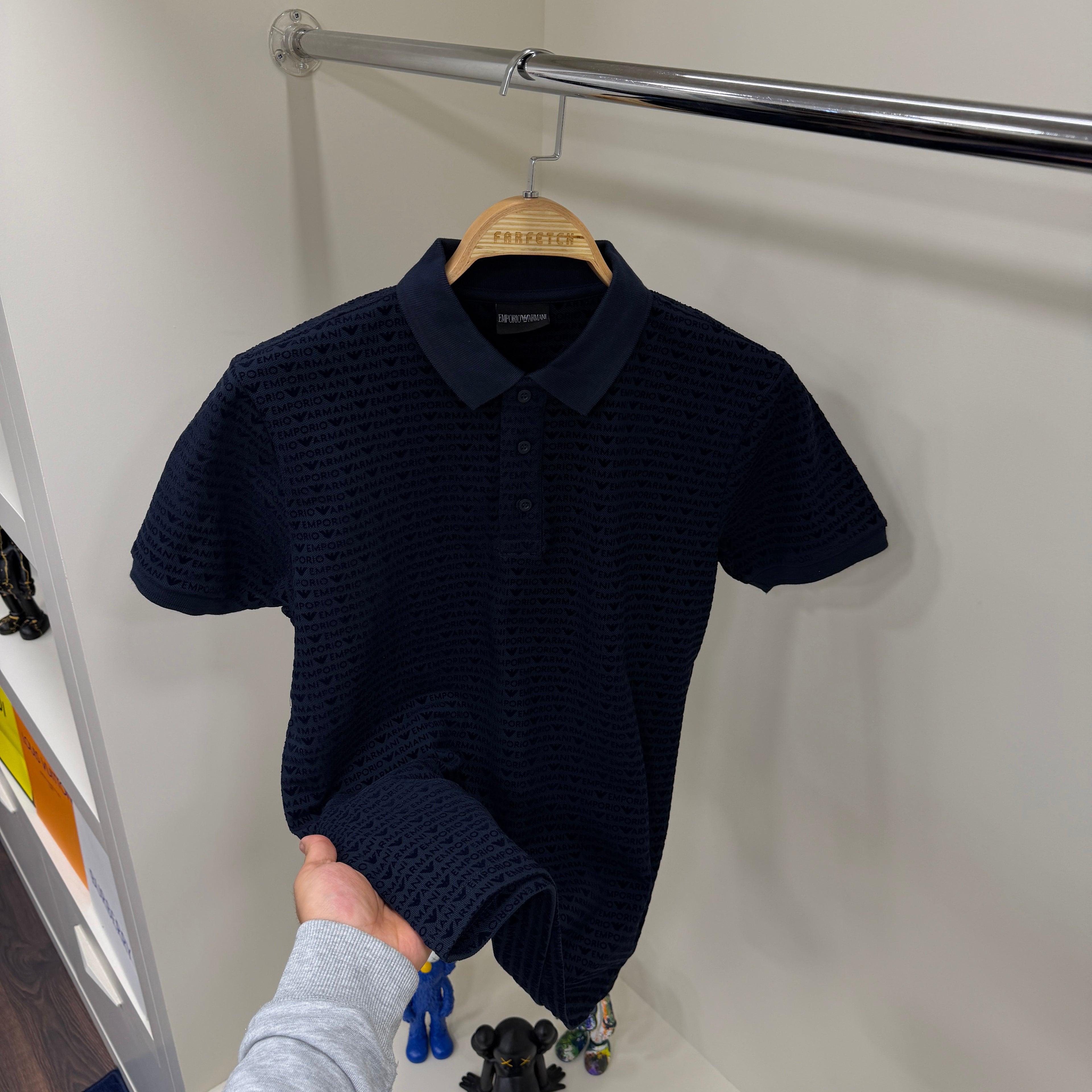 Emporio Armani Flok Lacivert Polo Yaka Tshirt
