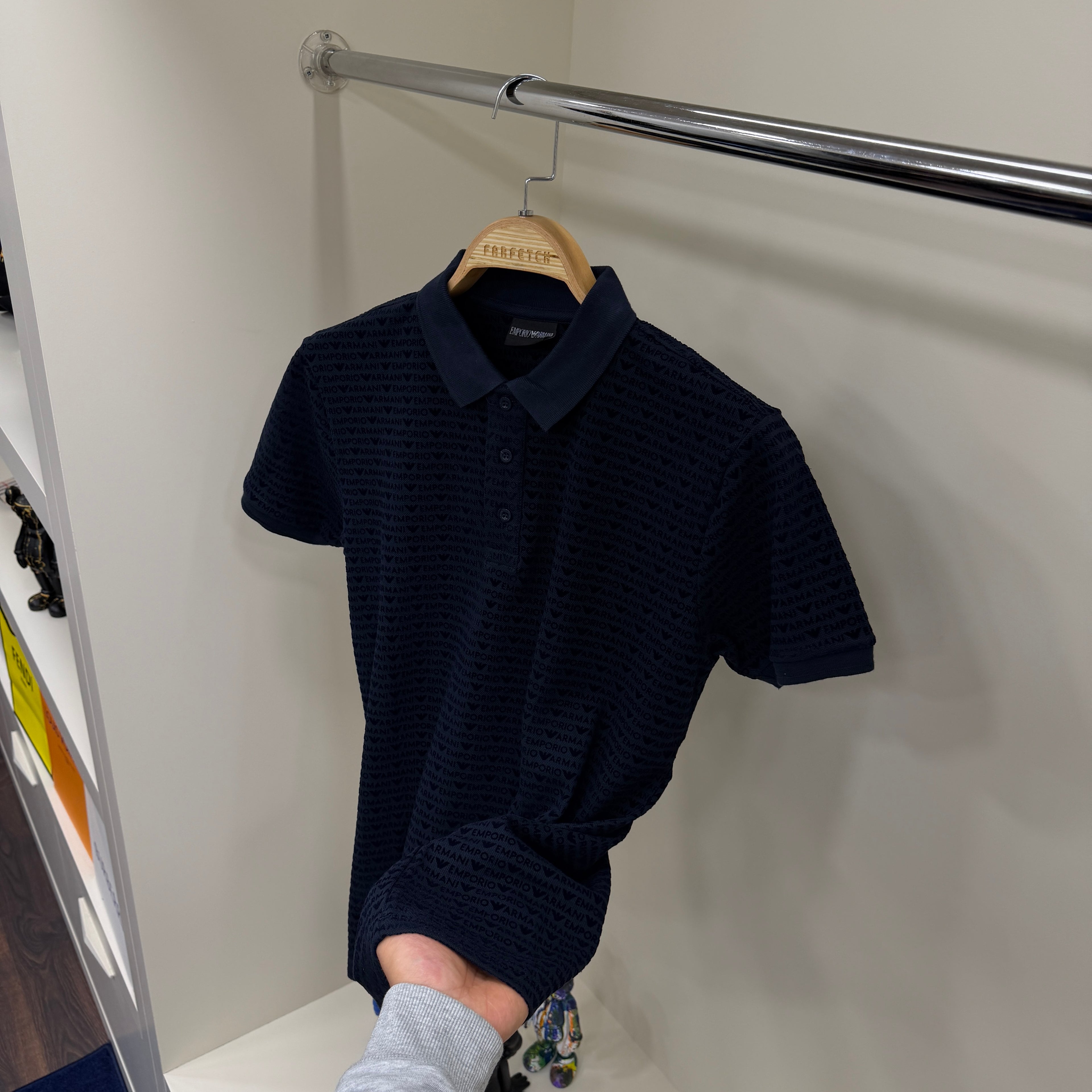Emporio Armani Flok Lacivert Polo Yaka Tshirt
