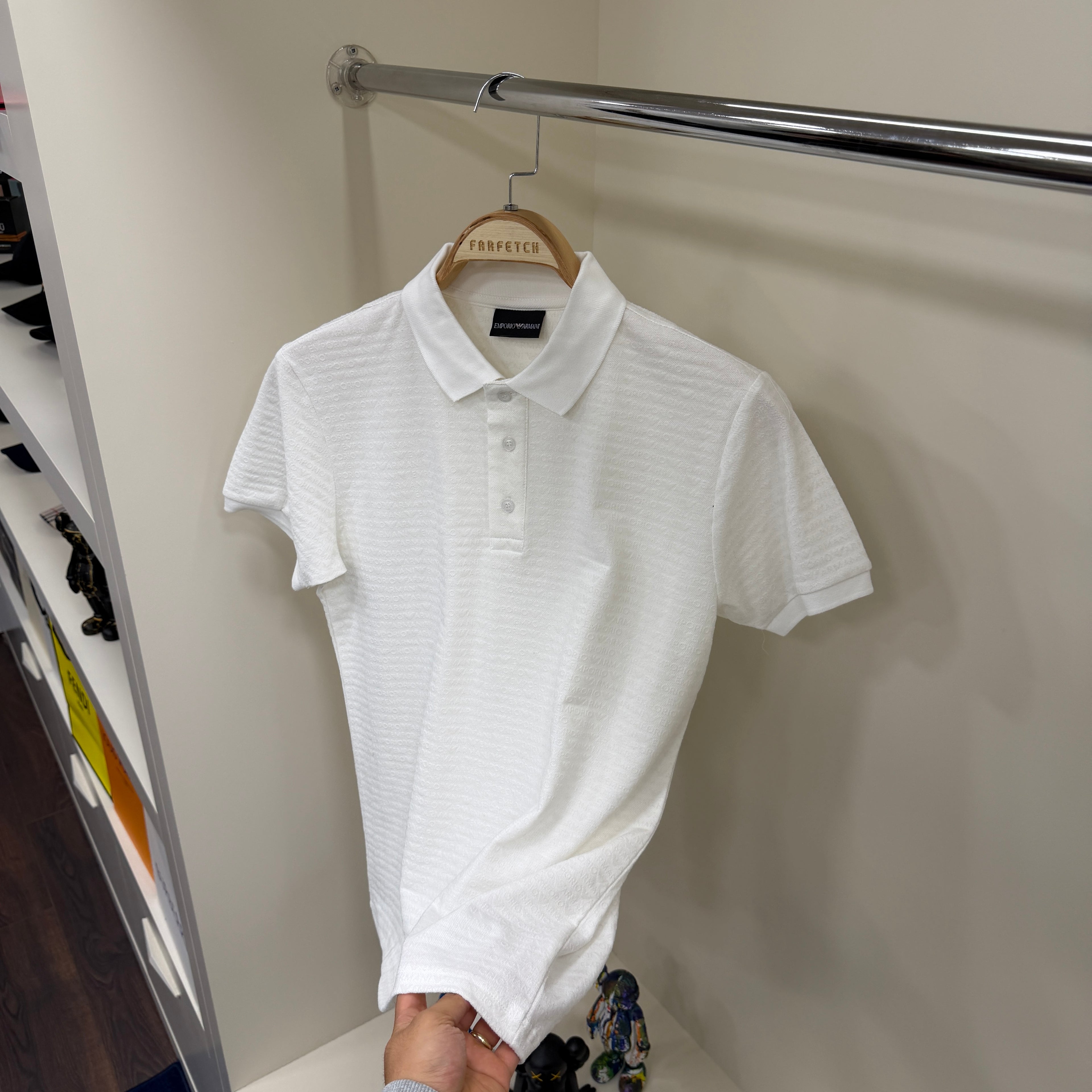 Armani Exchange Beyaz Polo Yaka Tshirt