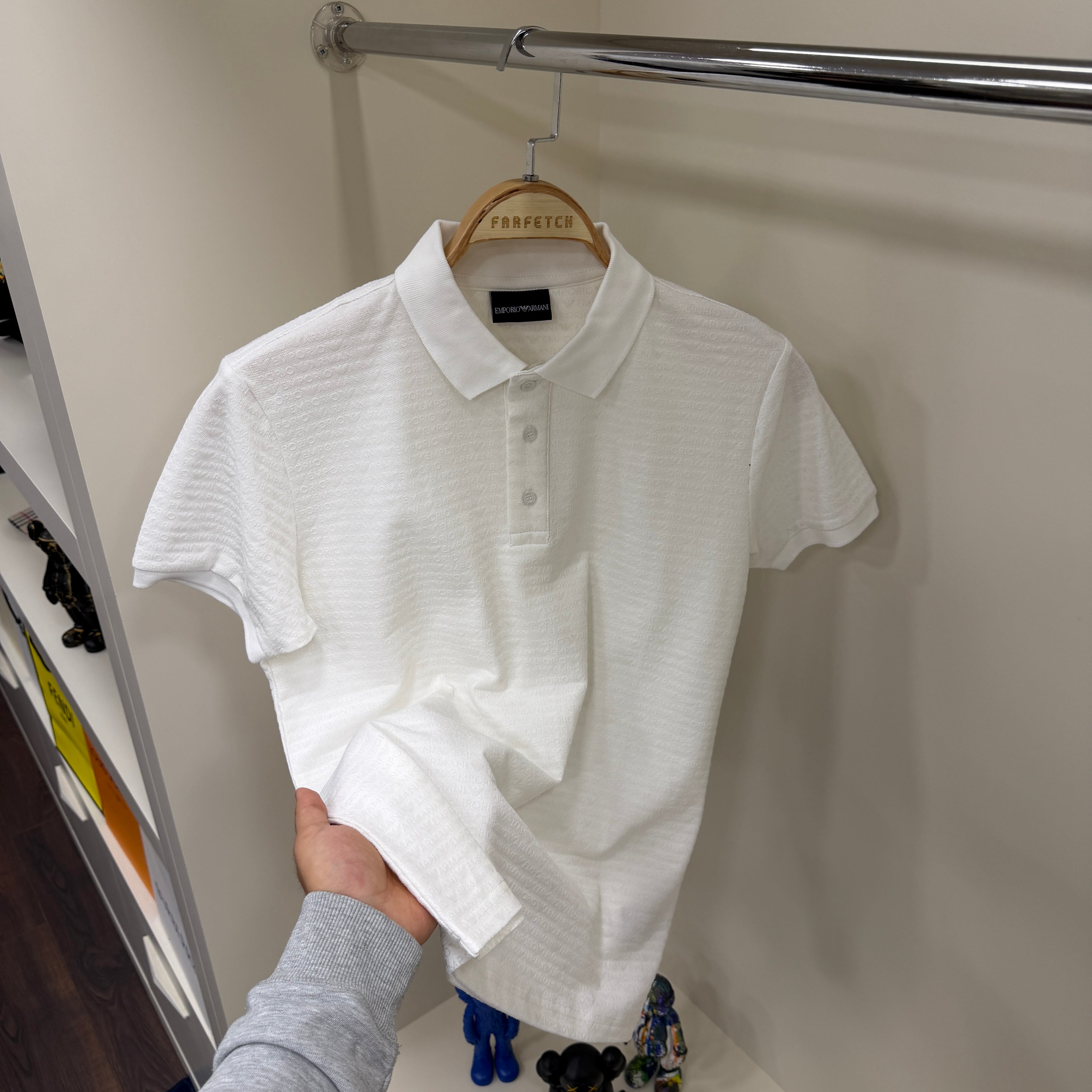 Armani Exchange Beyaz Polo Yaka Tshirt