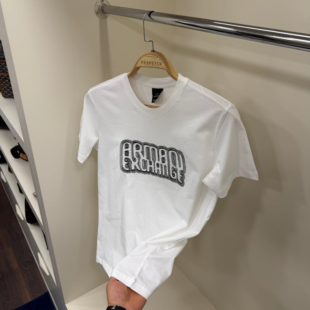 Armani Nakış Beyaz Tshirt