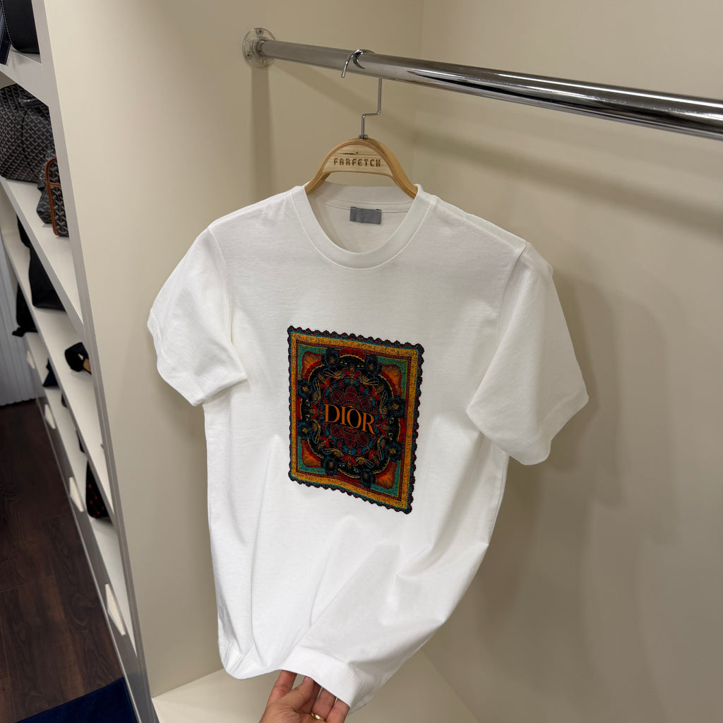 Dior Beyaz Flok Tshirt