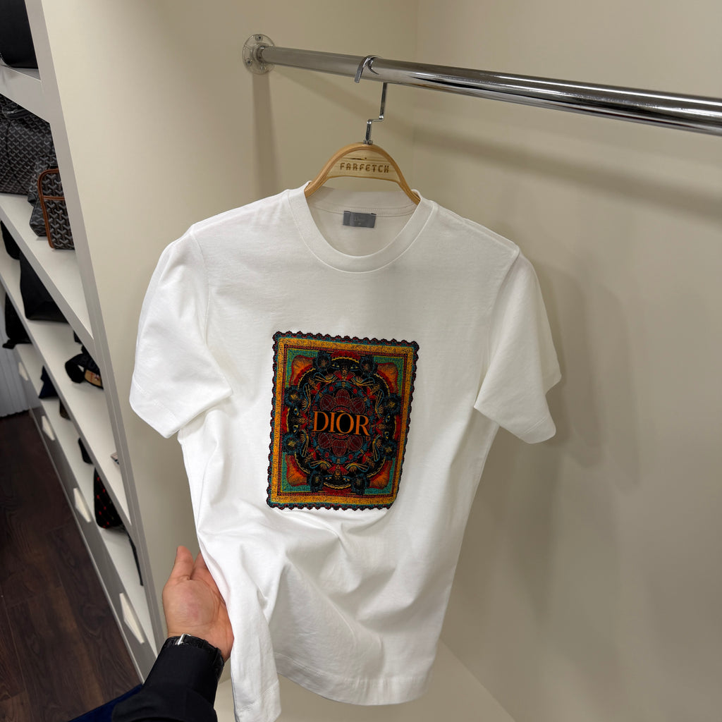 Dior Beyaz Flok Tshirt