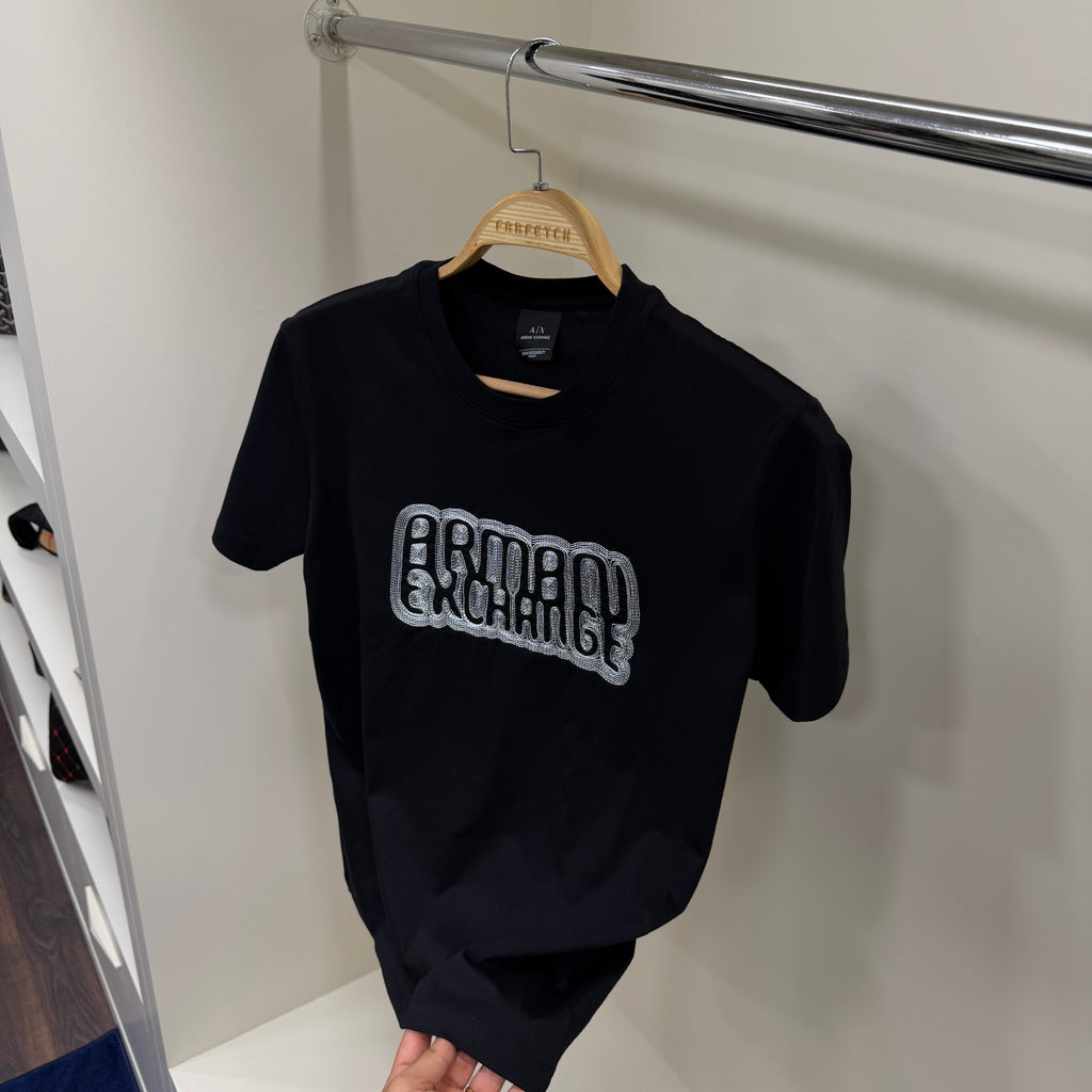 Armani Nakış Siyah Tshirt