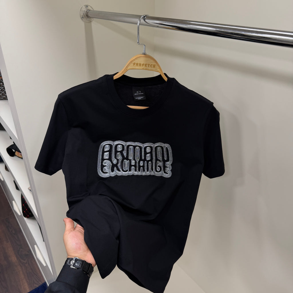 Armani Nakış Siyah Tshirt