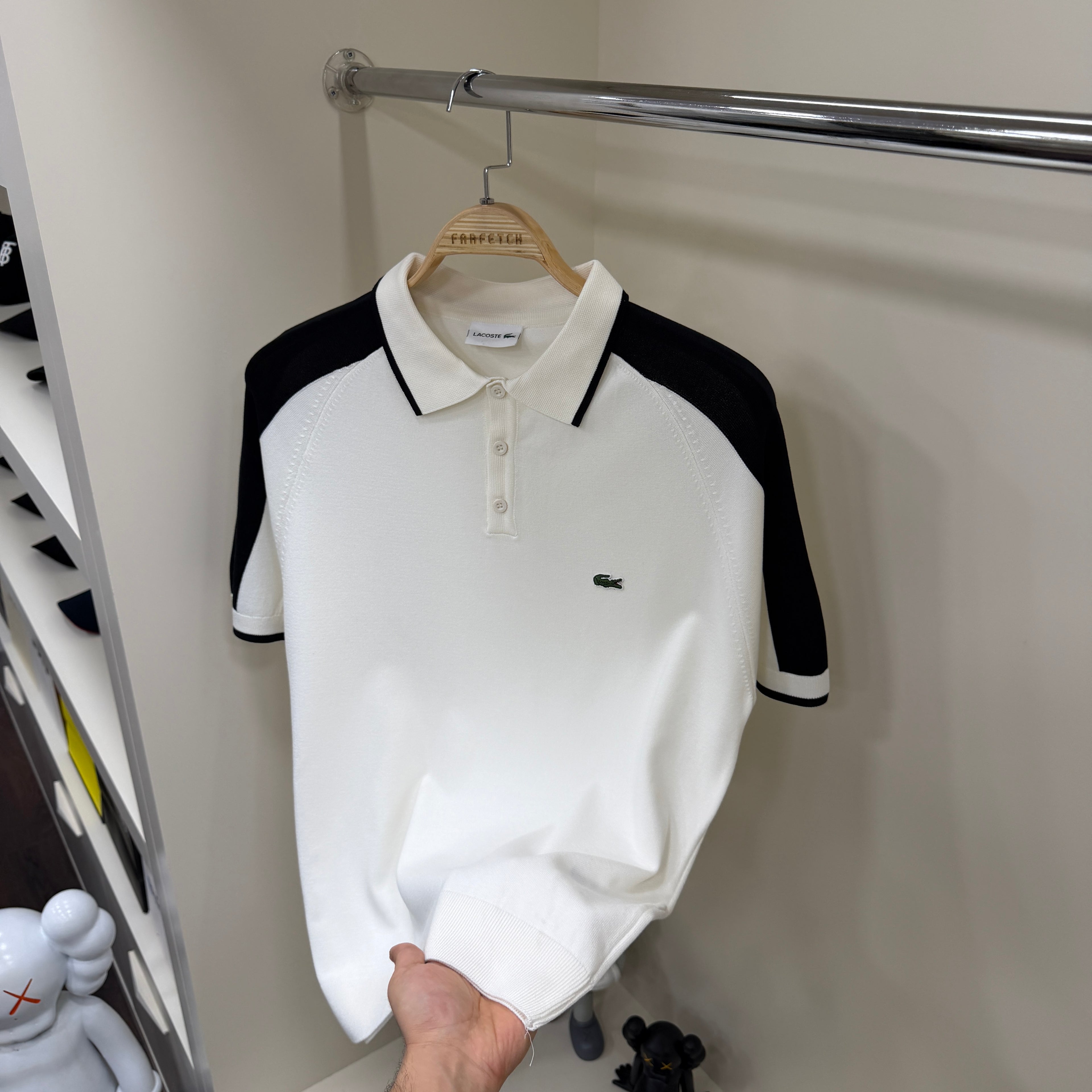Lacoste  Beyaz Yakalı Örme Tshirt