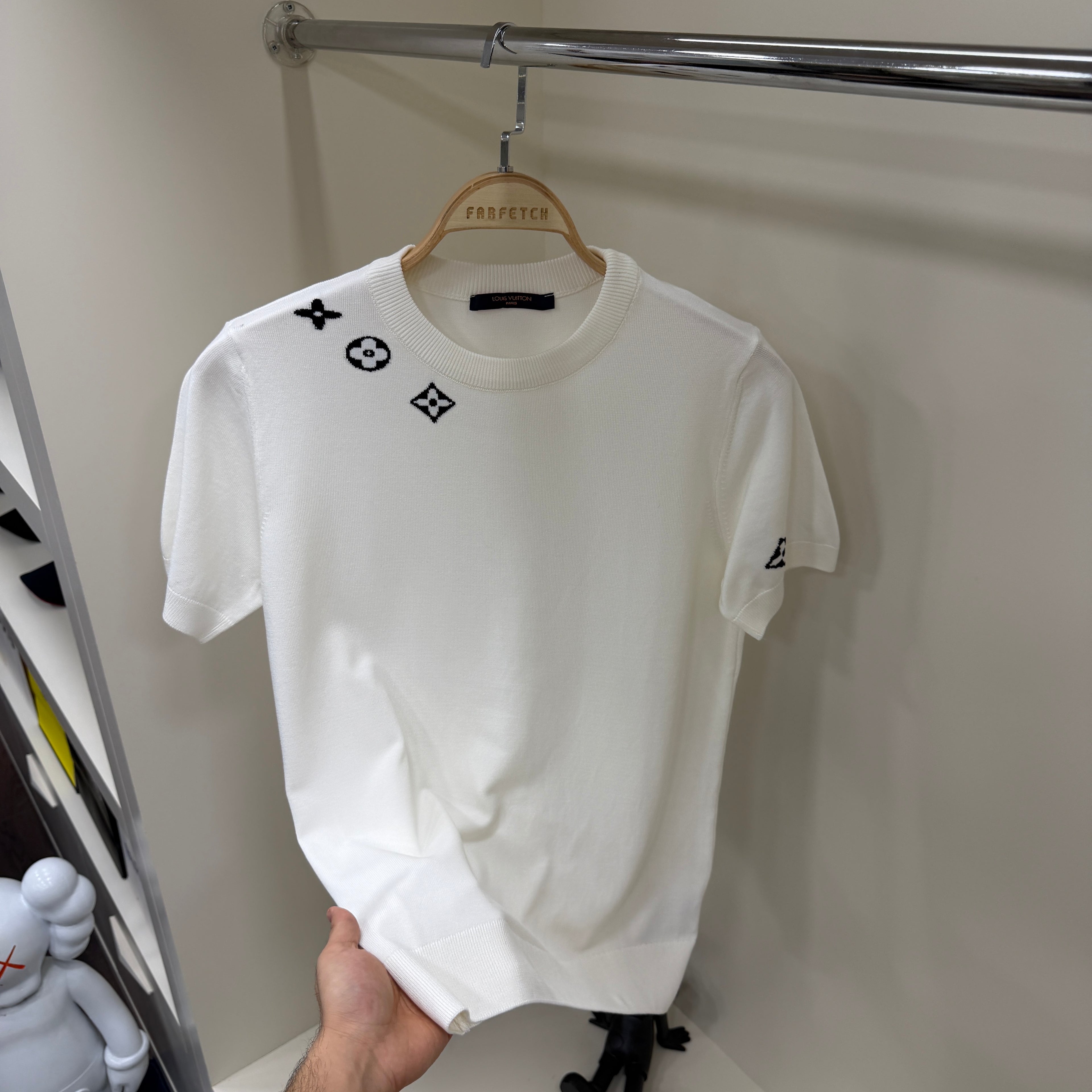Louis Vuitton Beyaz Örme Tshirt