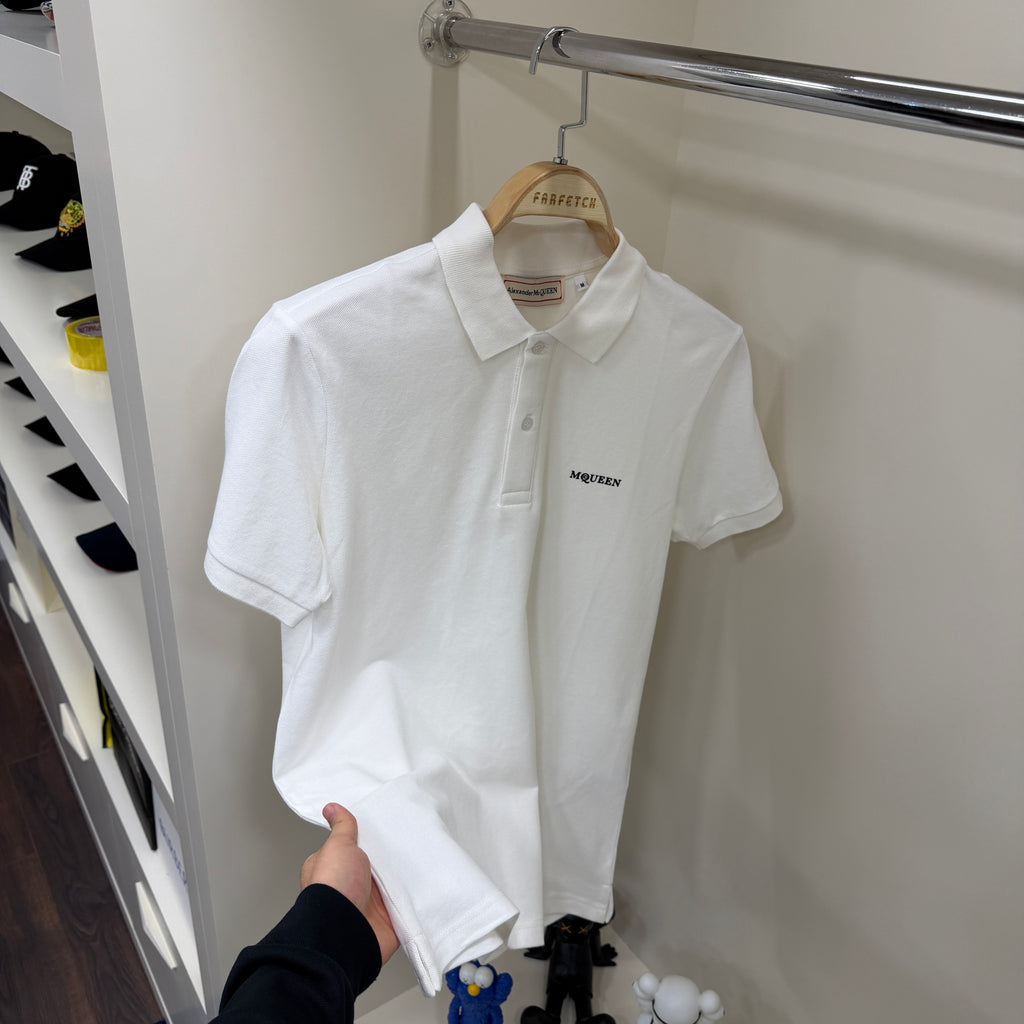 Alexander Mcqueen Beyaz Polo Yaka Tshirt