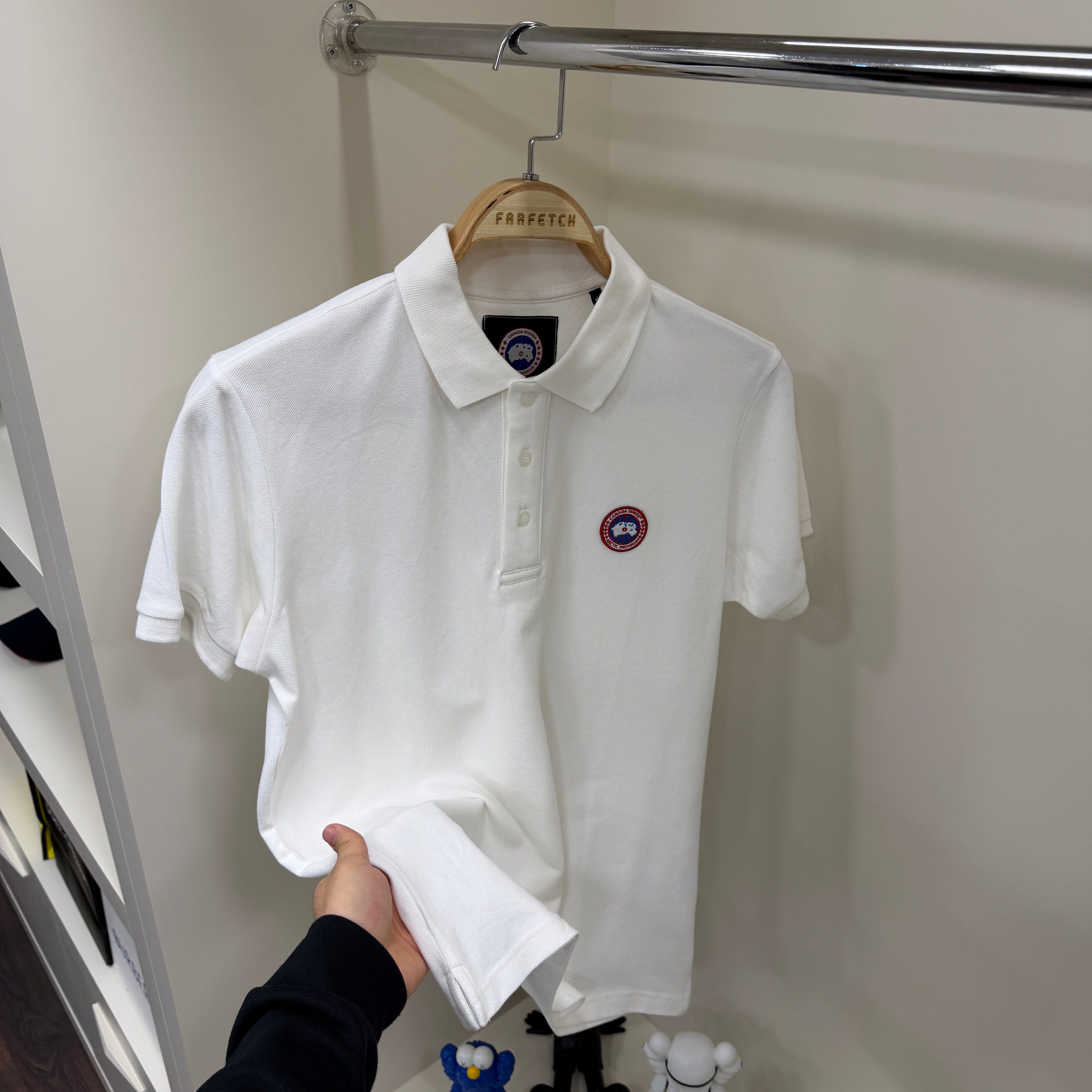 Canada Goose Beyaz Polo Yaka Tshirt