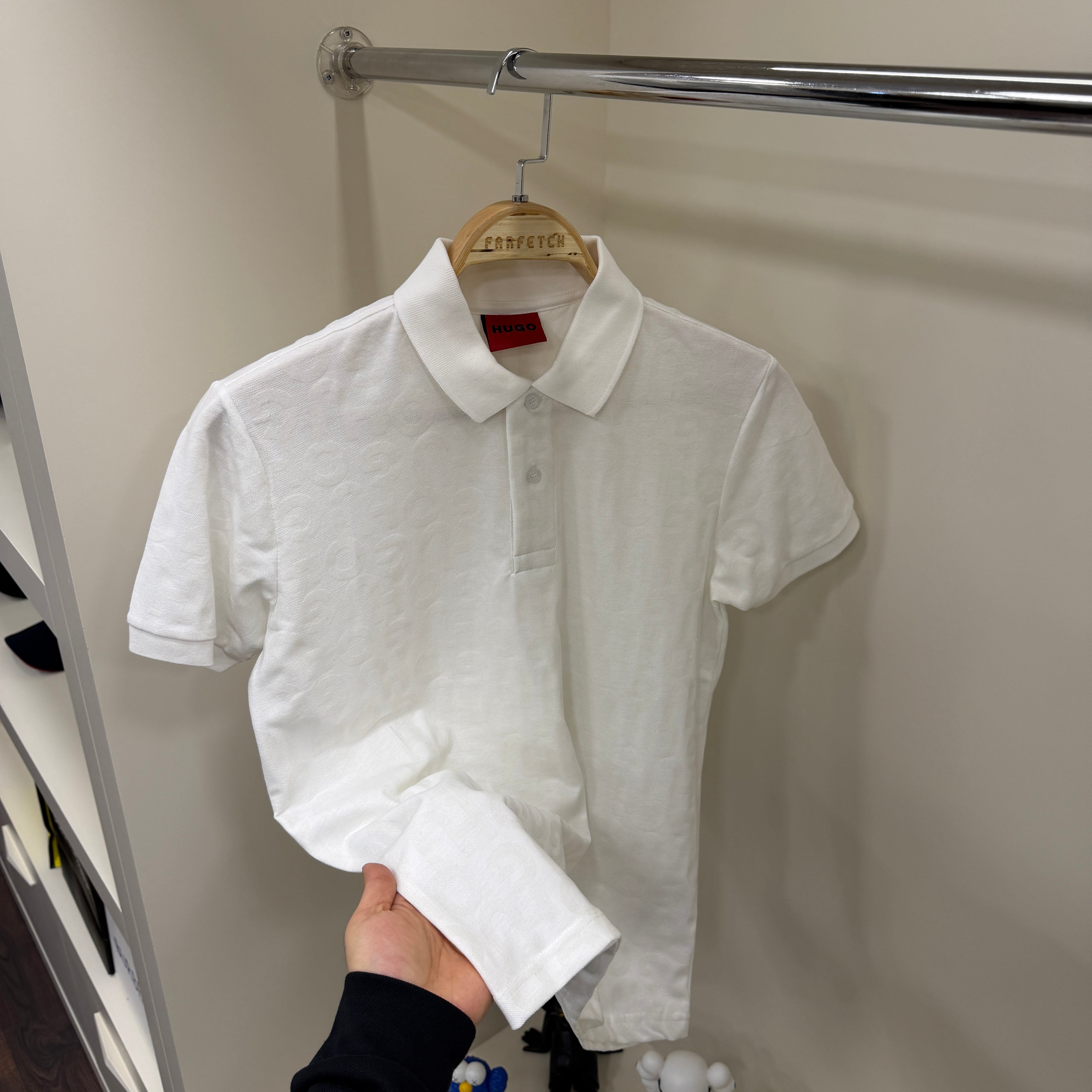 Hugo Boos Beyaz Polo Yaka Tshirt