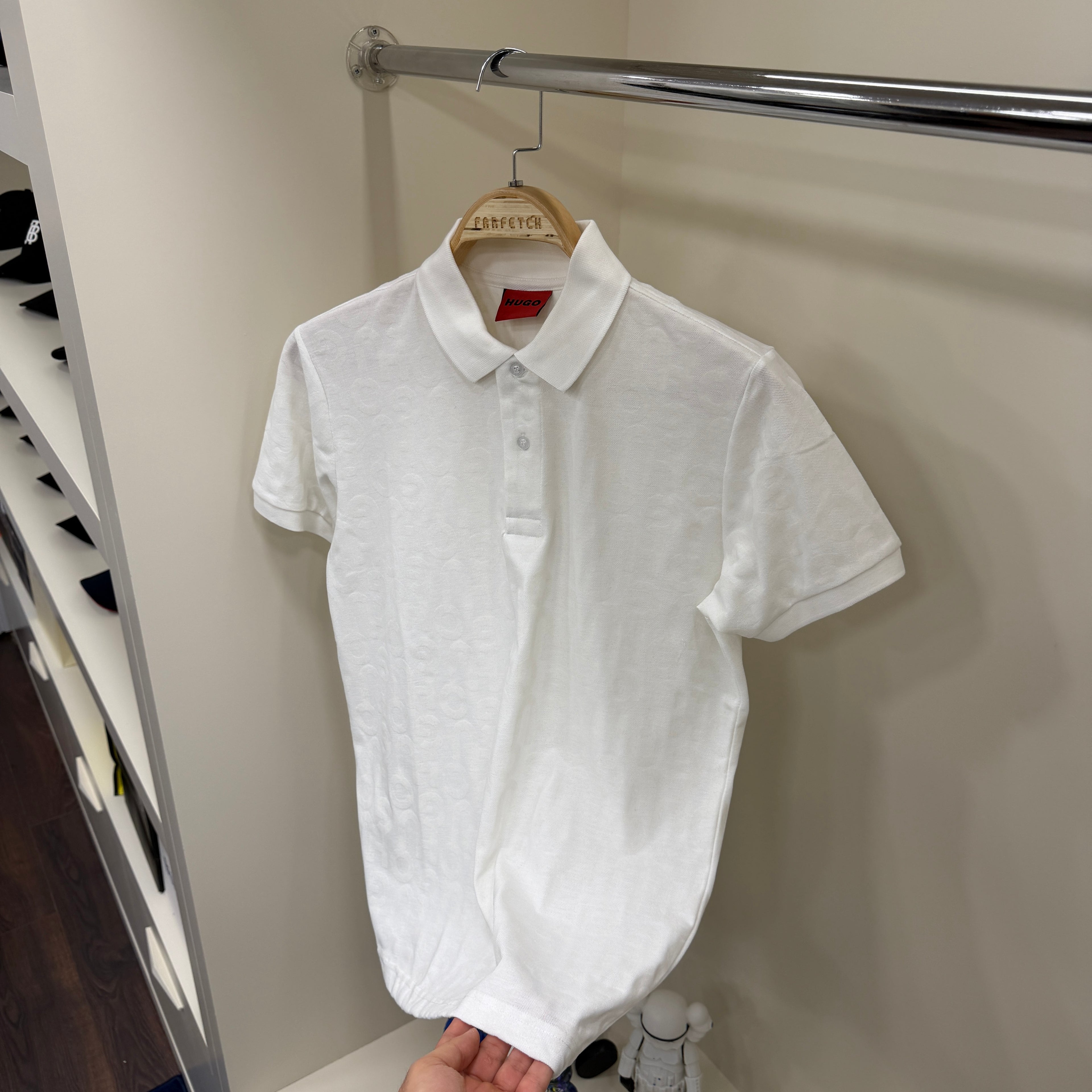 Hugo Boos Beyaz Polo Yaka Tshirt
