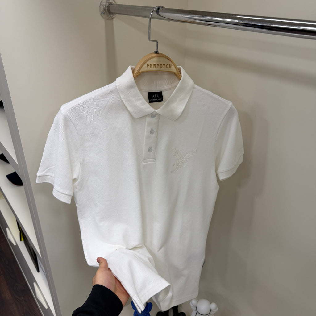 Armanı Exchange Beyaz Polo Yaka Tshirt