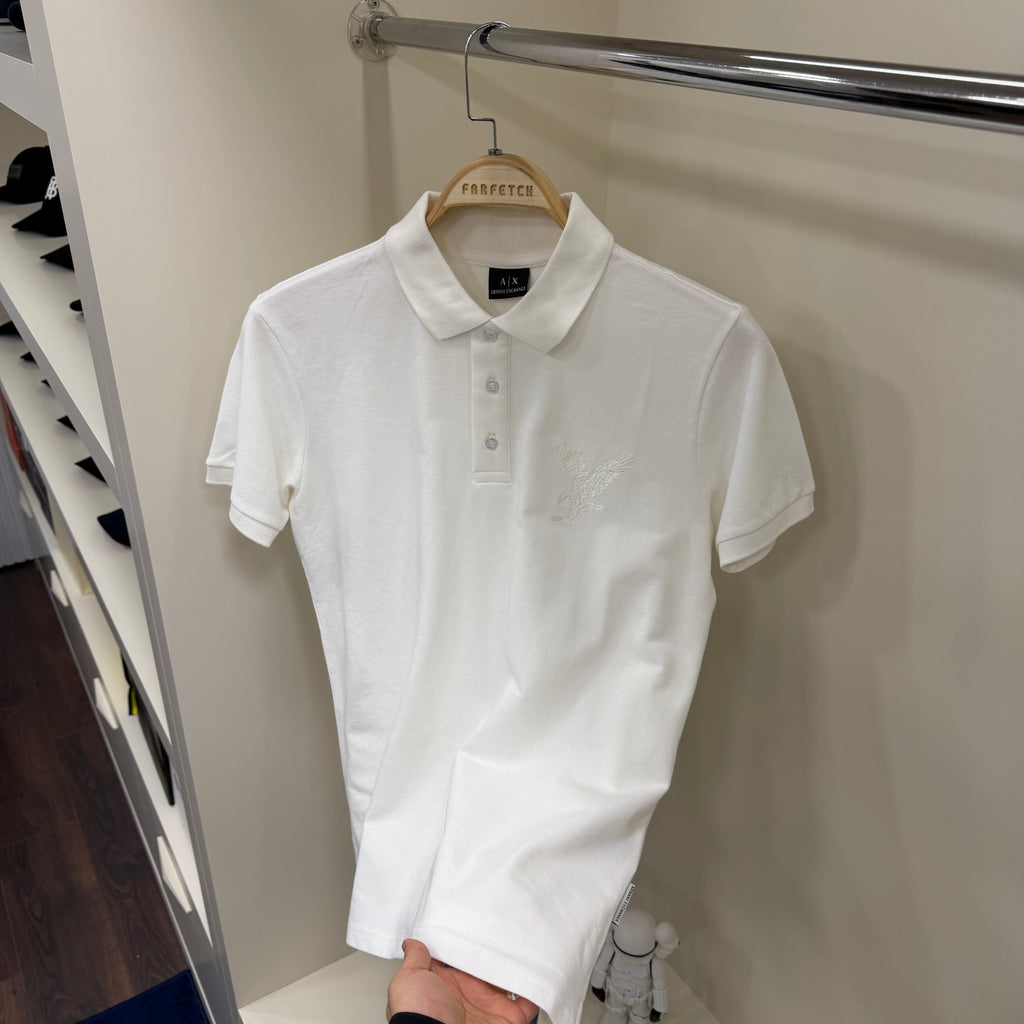 Armanı Exchange Beyaz Polo Yaka Tshirt