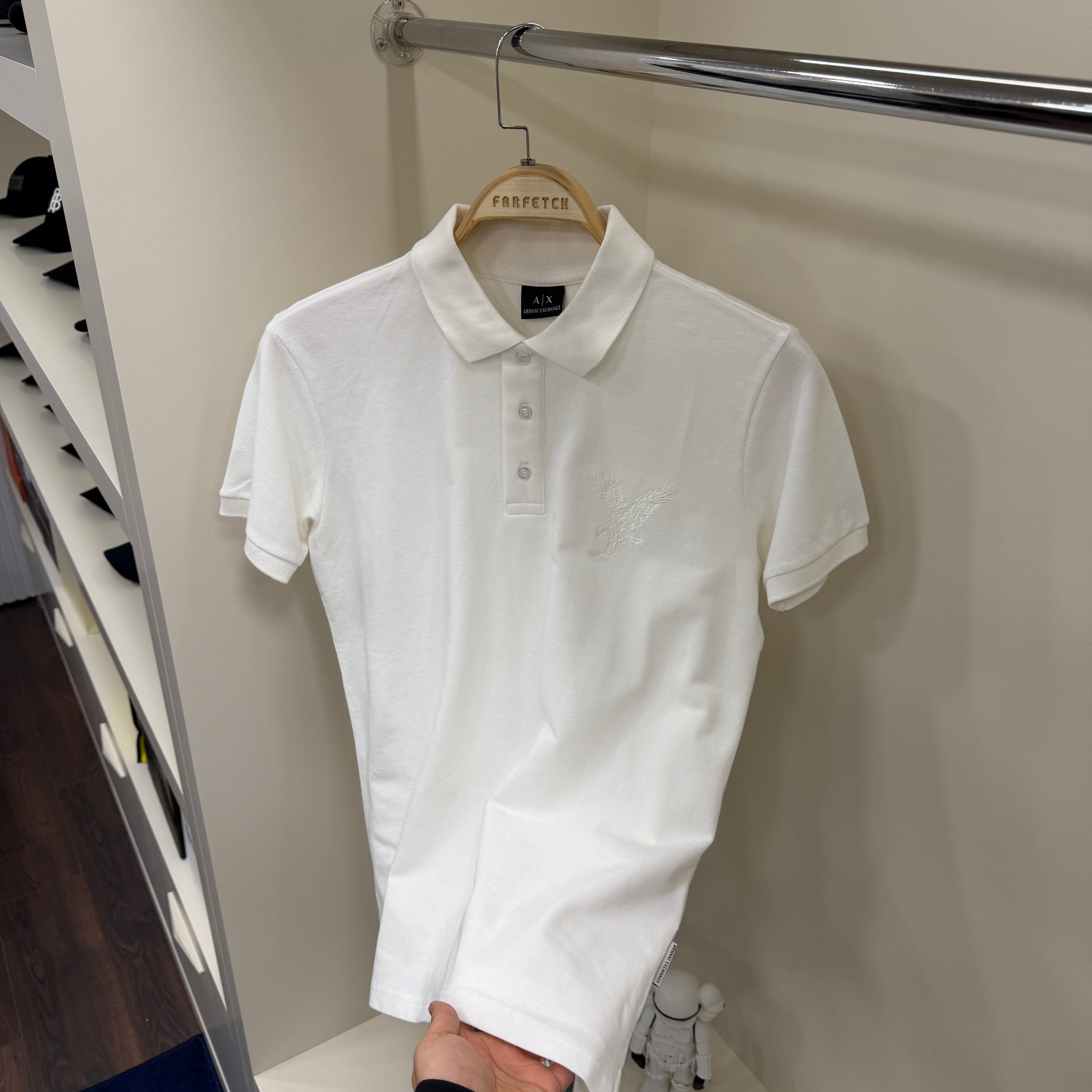 Armanı Exchange Beyaz Polo Yaka Tshirt