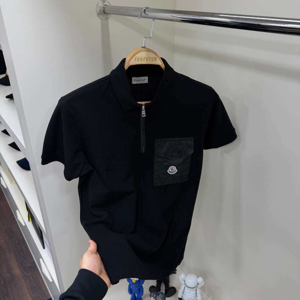 Moncler Cepli  Siyah Polo Yaka Tshirt