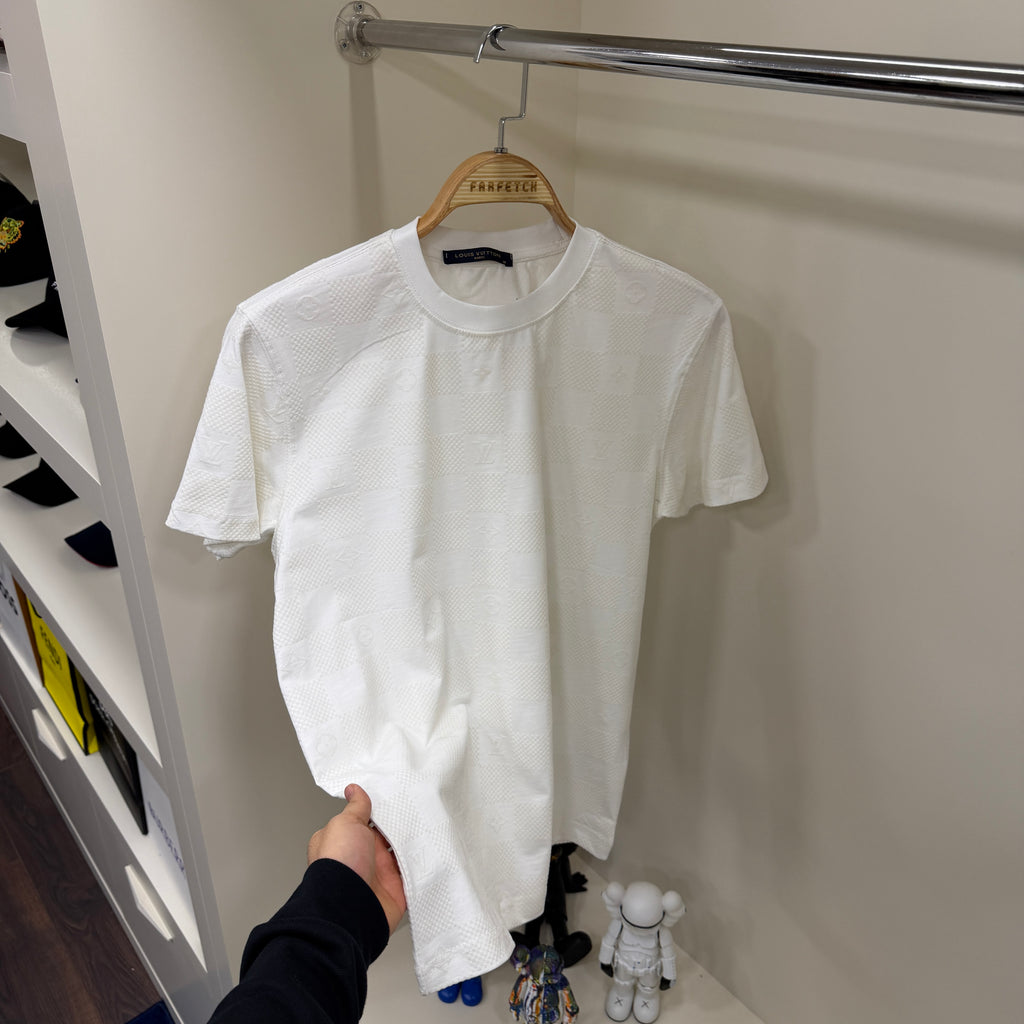 Louis Vuitton Beyaz Flok T-shirt