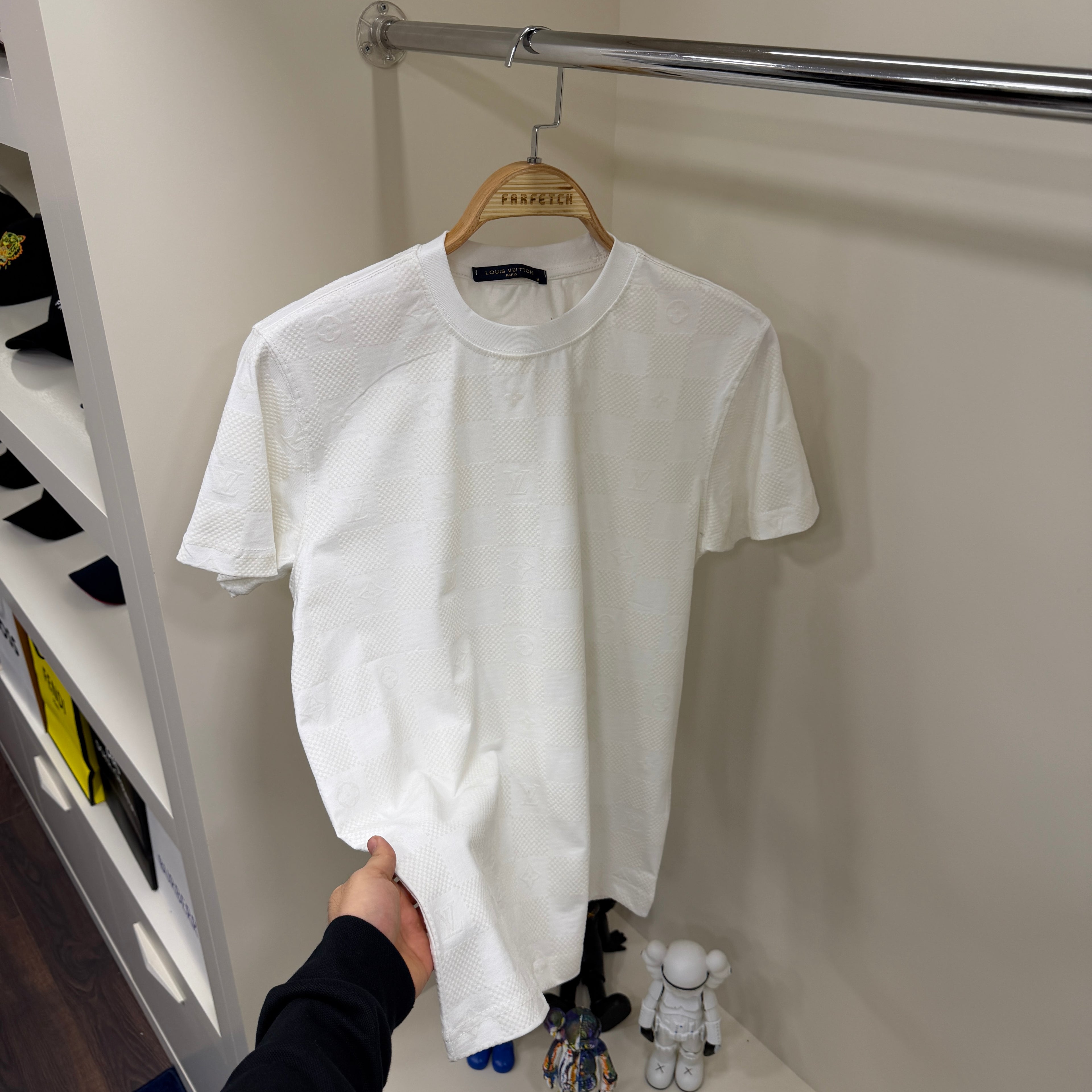 Louis Vuitton Beyaz Flok T-shirt