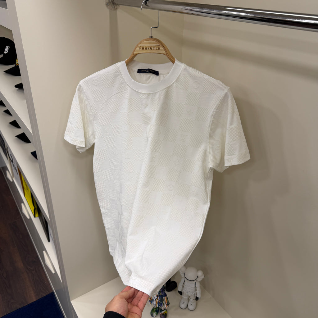 Louis Vuitton Beyaz Flok T-shirt