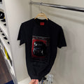 Hugo Boos Flok Baskı Siyah T-shirt