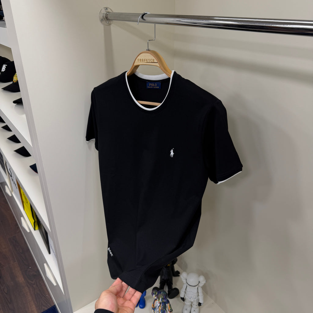 Polo Ralph Lauren  Yaka Detay Siyah T-Shirt