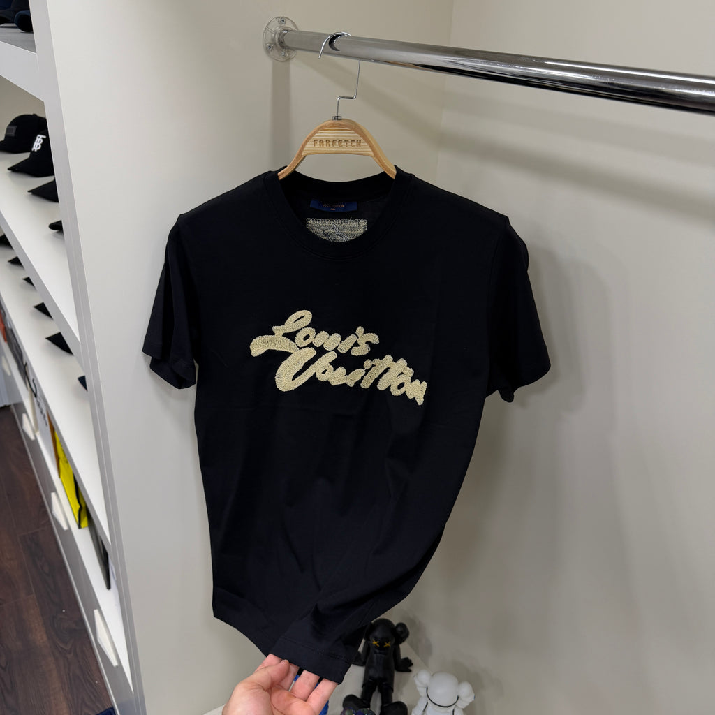 Louis Vuitton Nakış Siyah T-shirt