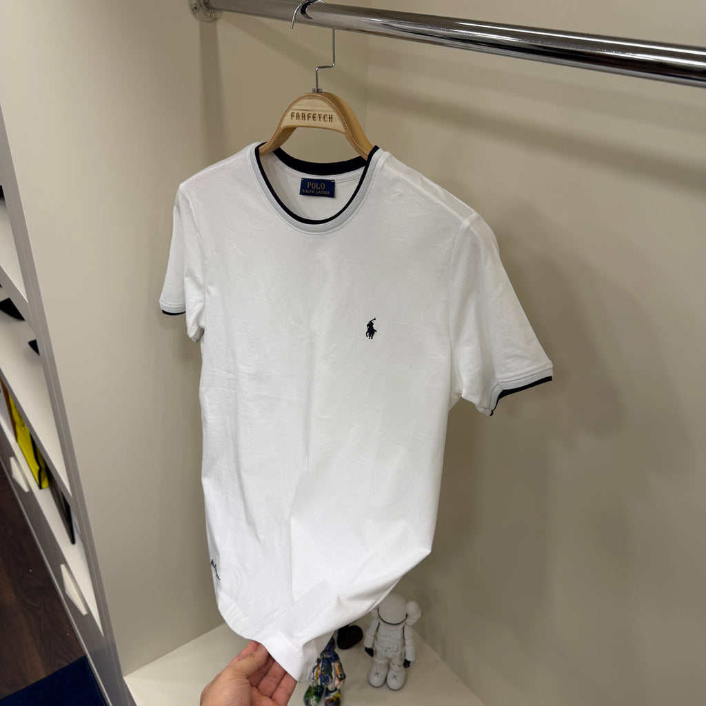 Polo Ralph Lauren Yaka Detay Beyaz T-Shirt