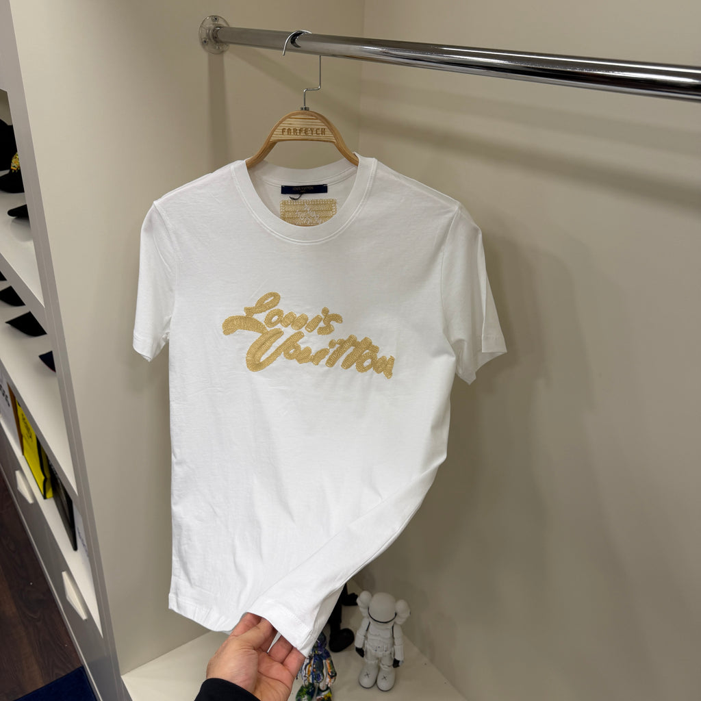 Louis Vuitton Nakış Beyaz T-Shirt