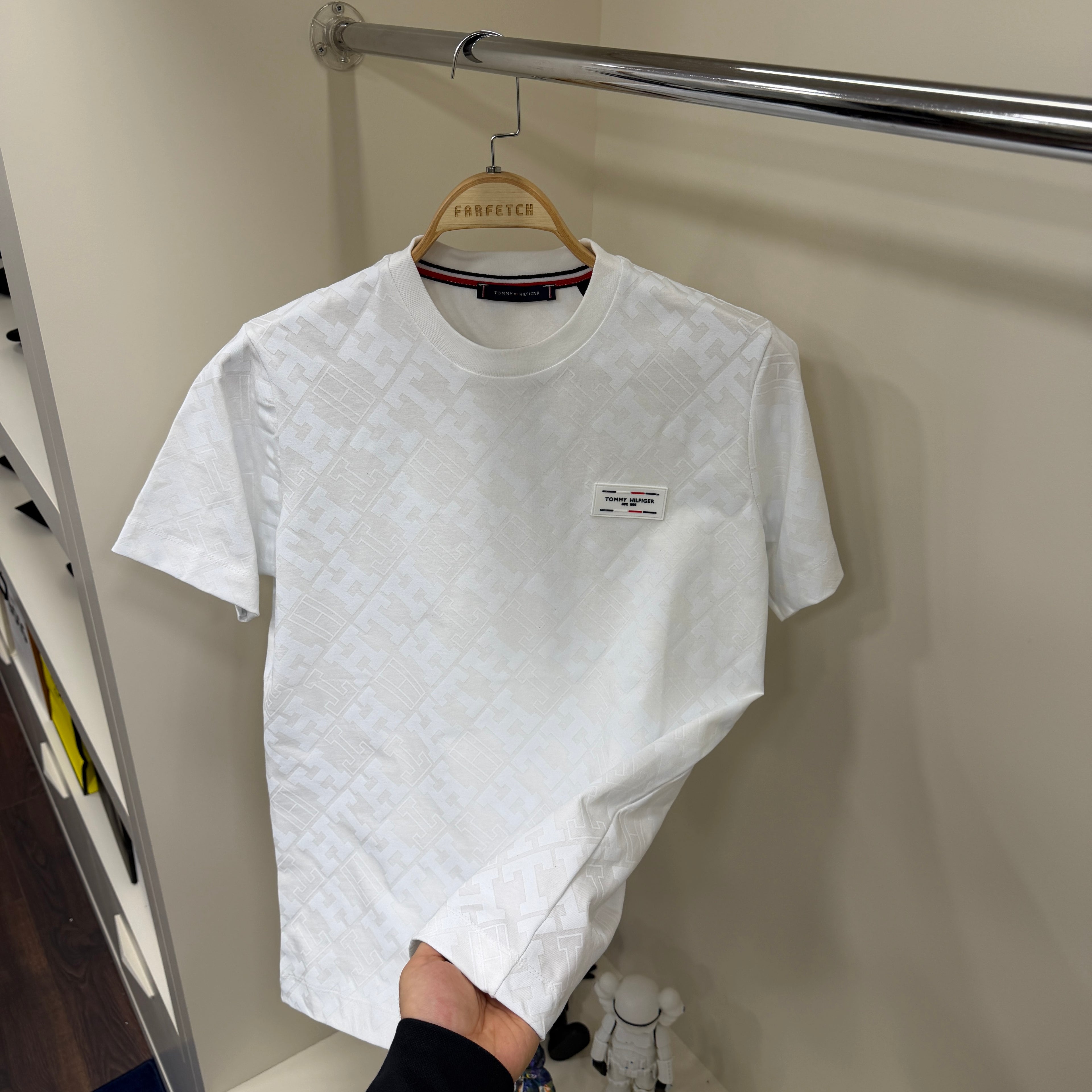 Tommy Hilfiger Full Baskı Beyaz T-Shirt