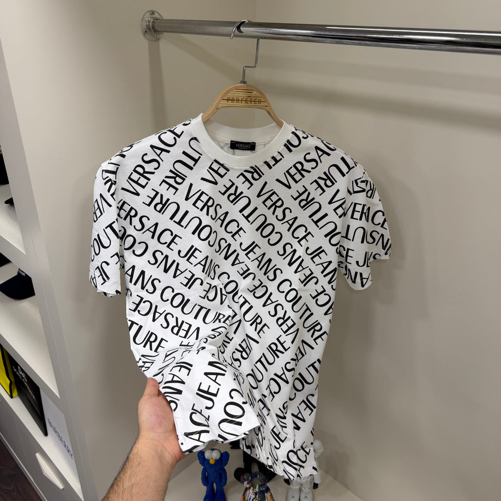 Versace Couture Full Baskı  Beyaz T-Shirt