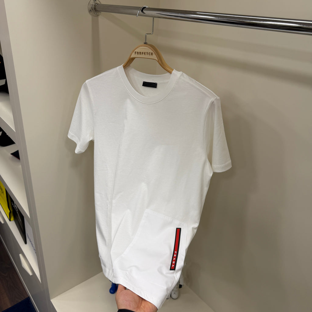 Prada Bel Detay Beyaz T-Shirt